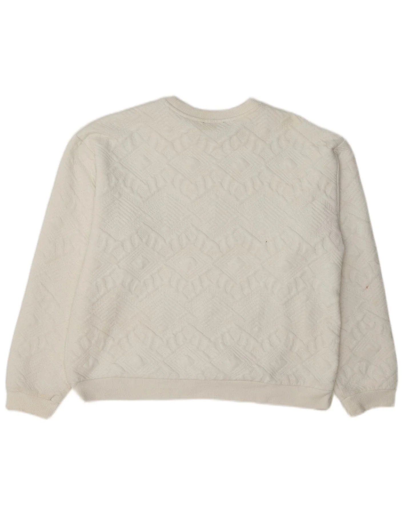 Zara Womens Relaxed Fit Sweatshirt Jumper UK 12 Medium White Geometric - Image 2