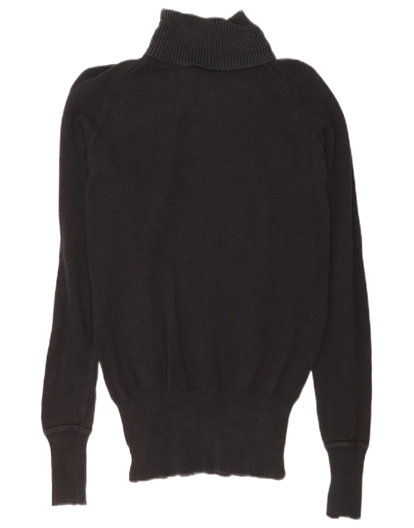 Zara Womens Roll Neck Jumper Sweater UK 14 Medium Navy Blue Cotton