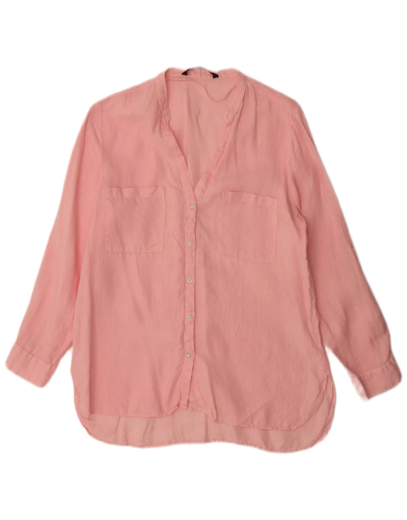 Zara Womens Shirt Blouse UK 16 Large Pink