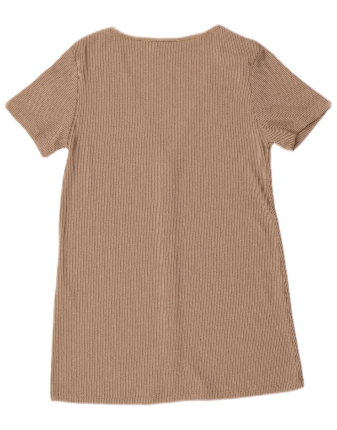 Zara Womens Short Sleeve Cardigan Top UK 10 Small Beige Viscose - Image 2