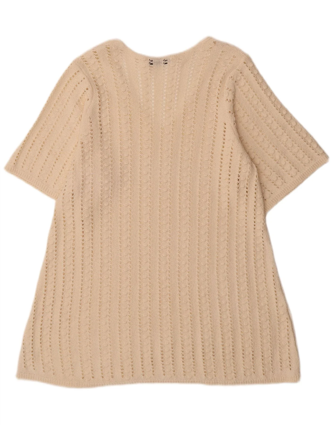 Zara Womens Short Sleeve Crochet Jumper Dress UK 14 Medium Off White - Image 2