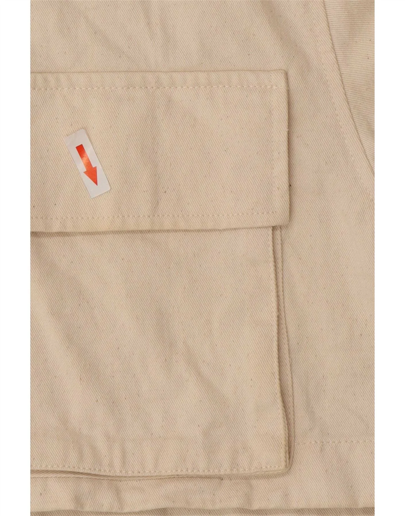 Zara Womens Short Sleeve Crop Shirt UK 14 Medium Beige Cotton - Image 4