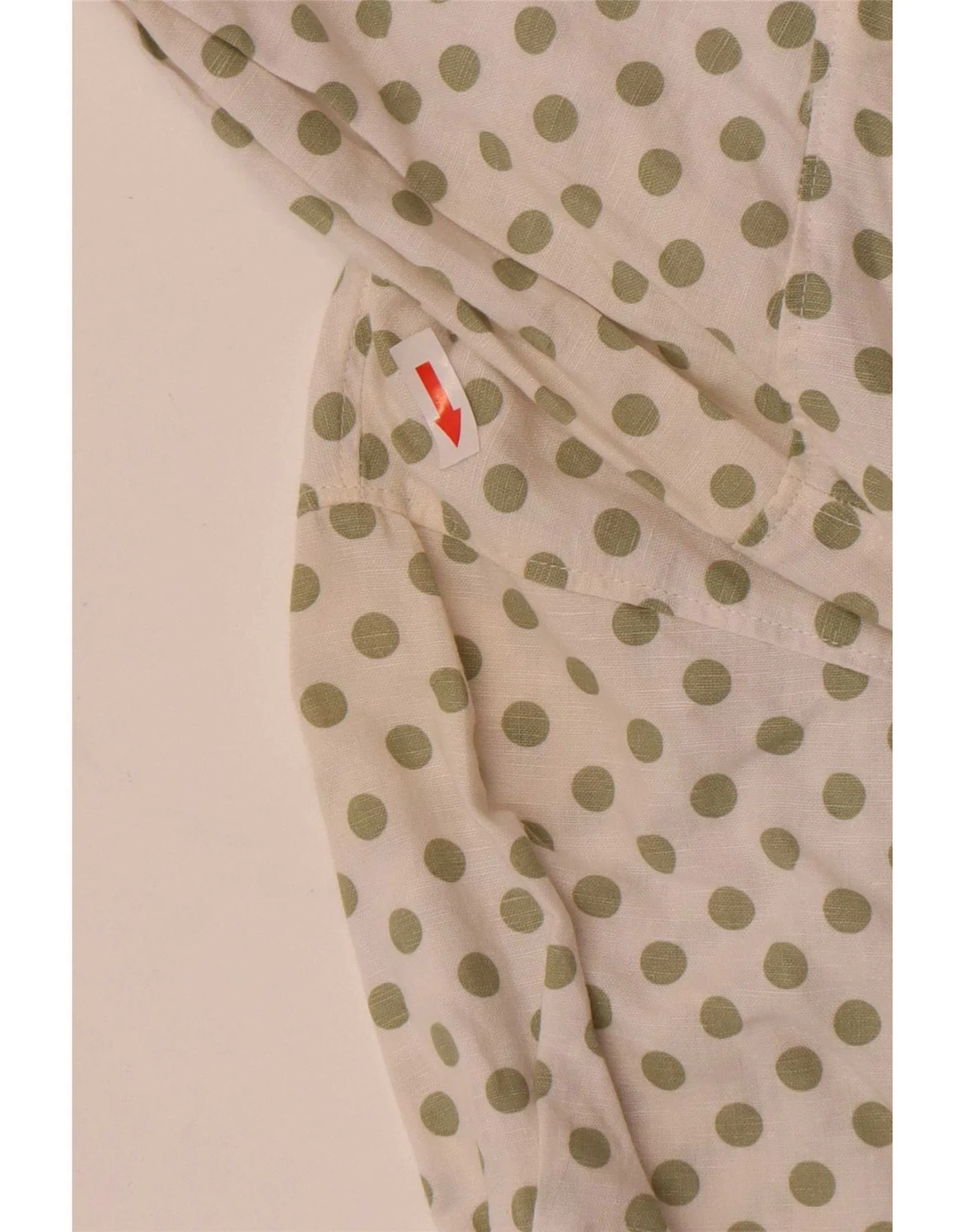 Zara Womens Short Sleeve Shirt UK 10 Small White Polka Dot Linen - Image 3