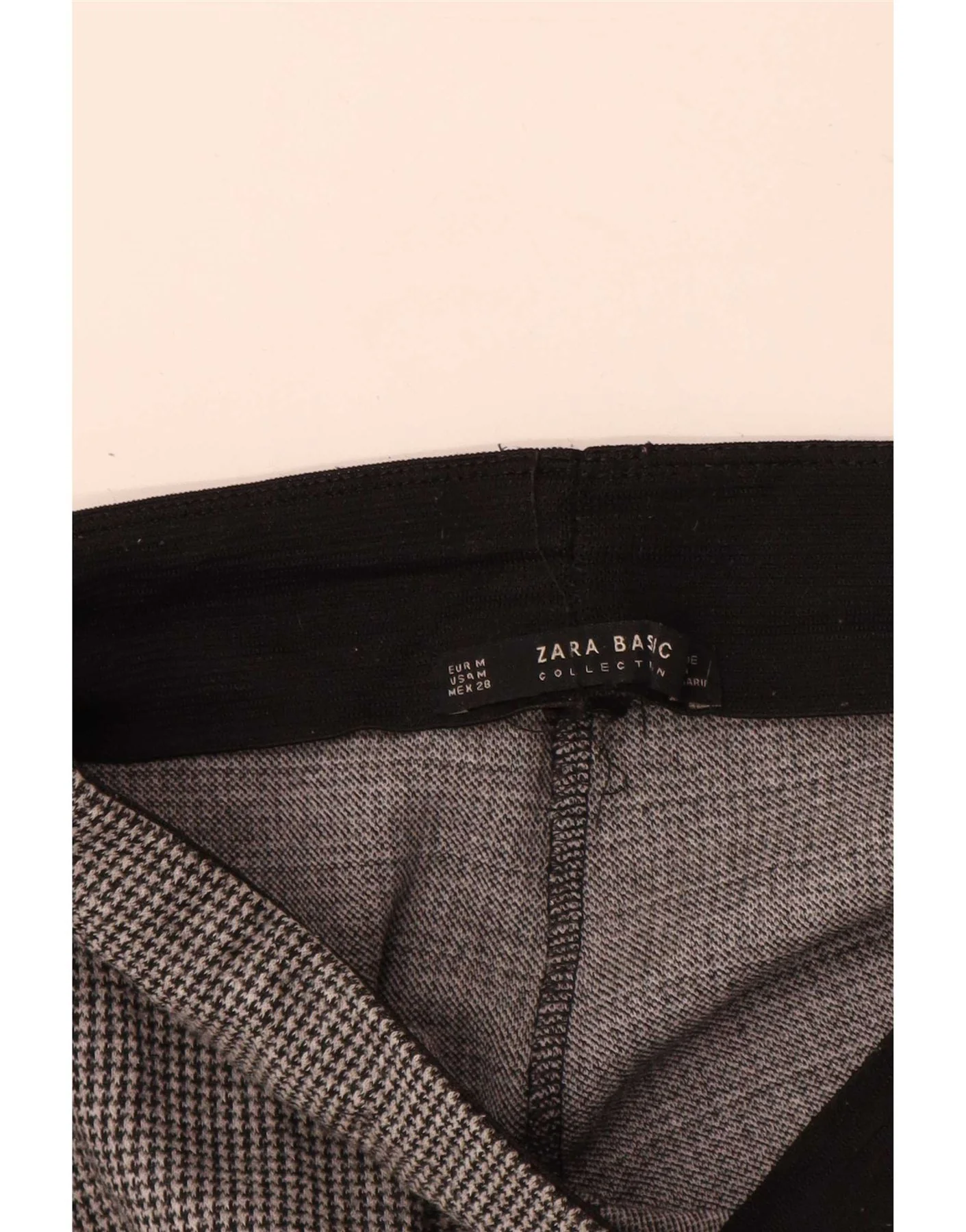 Zara Womens Skinny Casual Trousers Medium W28 L29 Grey Houndstooth - Image 3