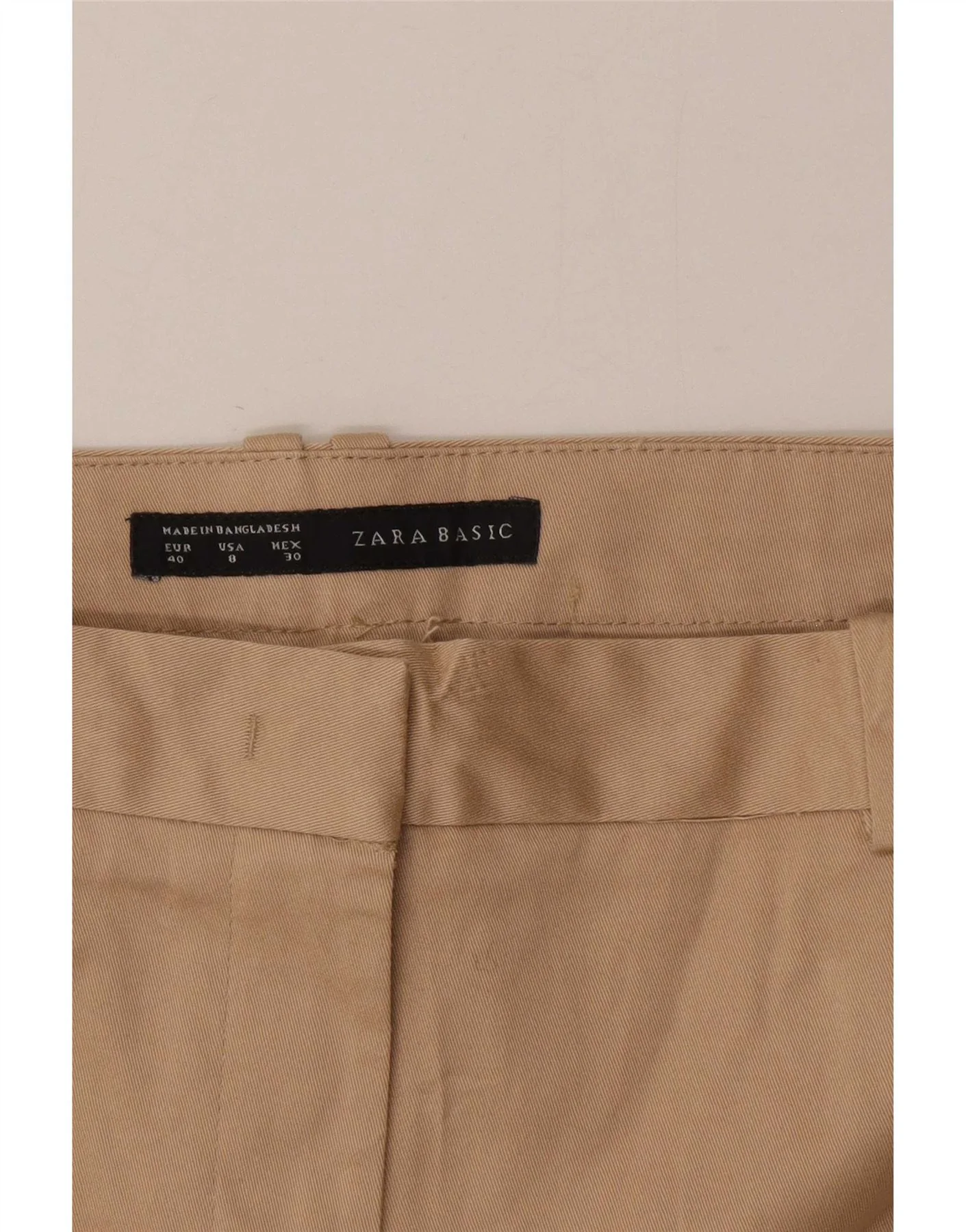 Zara Womens Skinny Chino Trousers EU 40 Medium W30 L27 Beige - Image 3