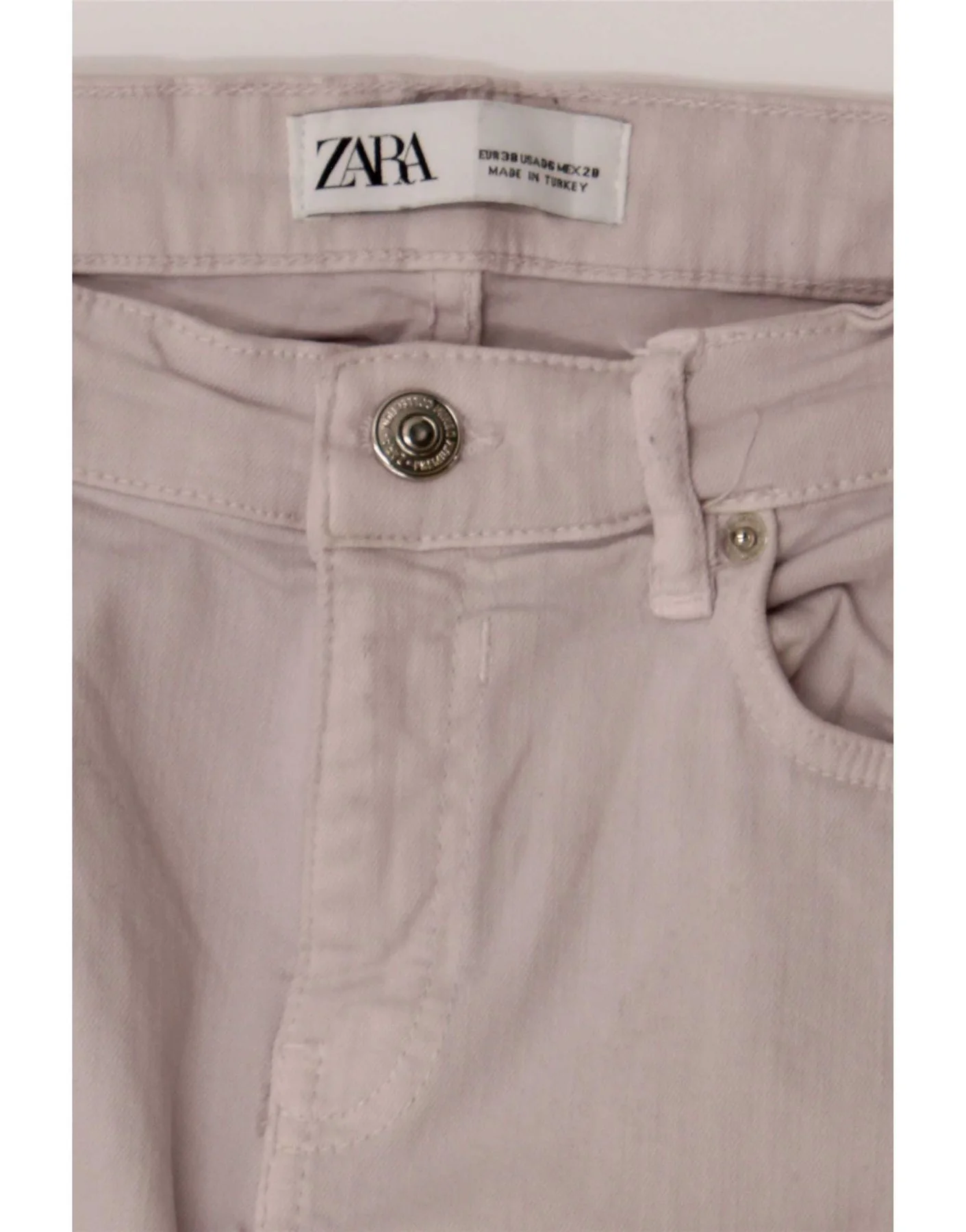 Zara Womens Skinny Jeans EU 38 Small W28 L26 Off White - Image 4
