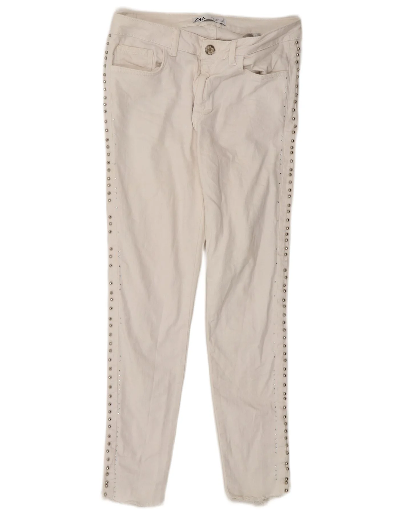 Zara Womens Skinny Jeans EU 38 Small W28 L27 White Cotton