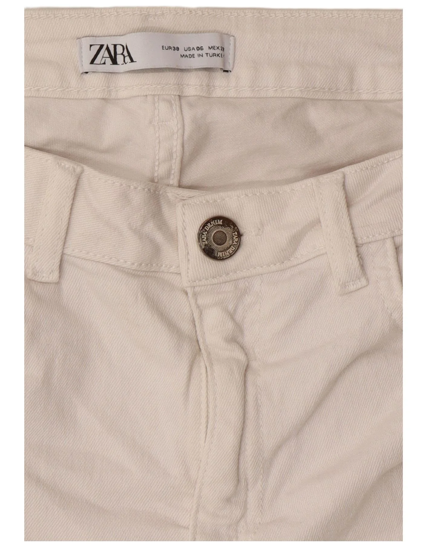 Zara Womens Skinny Jeans EU 38 Small W28 L27 White Cotton - Image 7