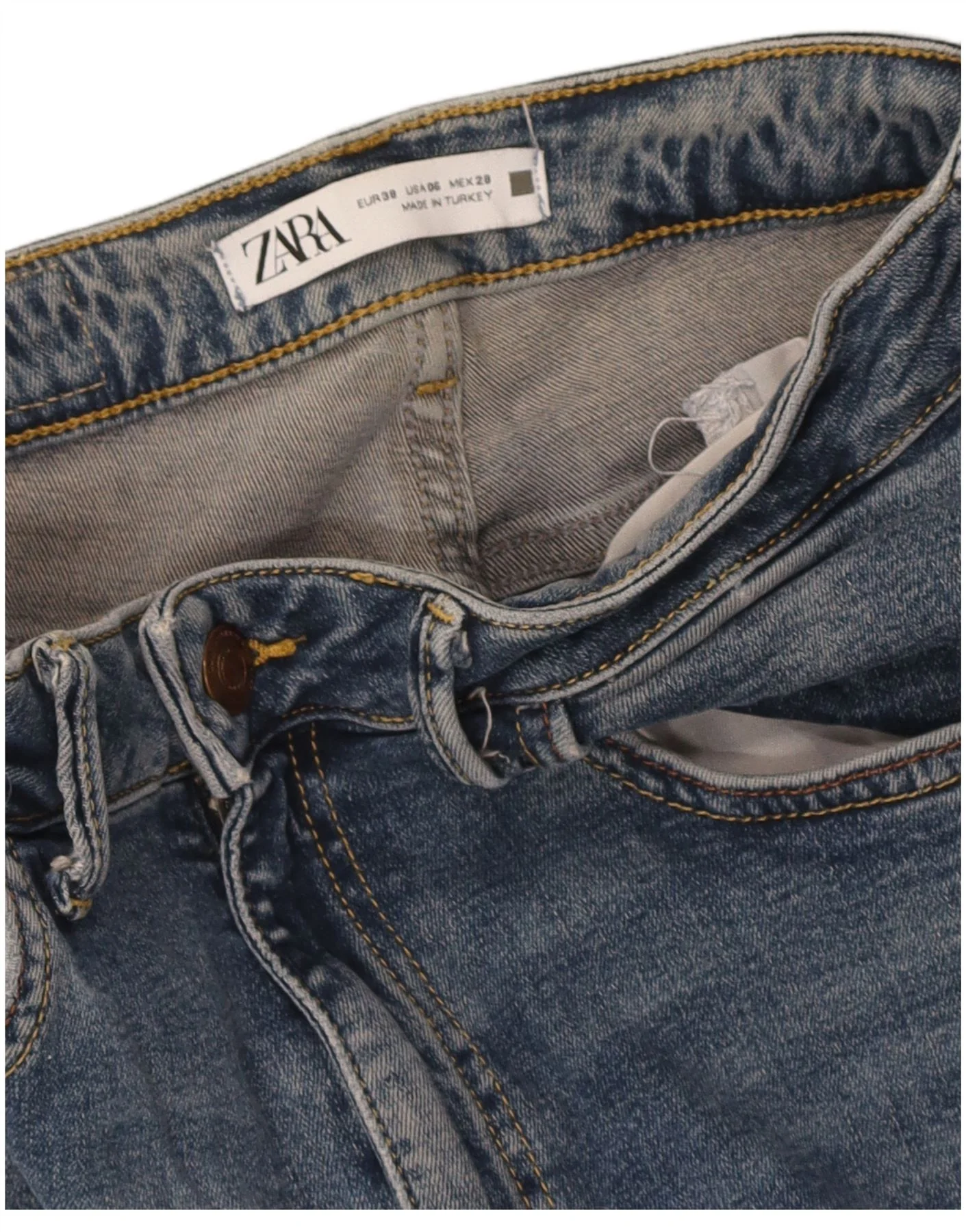 Zara Womens Skinny Jeans EU 38 Small W28 L28 Blue - Image 3