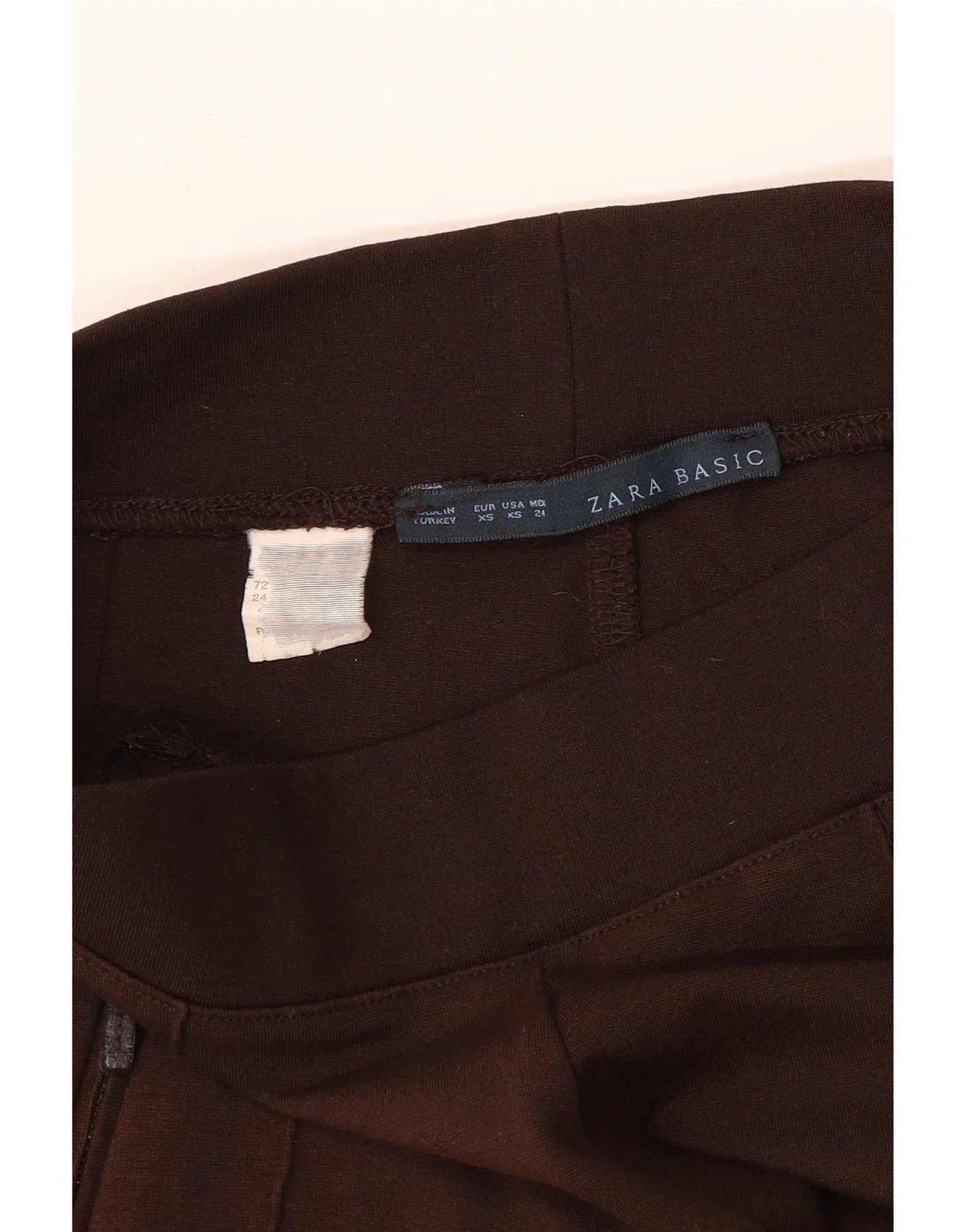 Zara Womens Skinny Riding Casual Trousers UK 6 XS Brown - Image 3