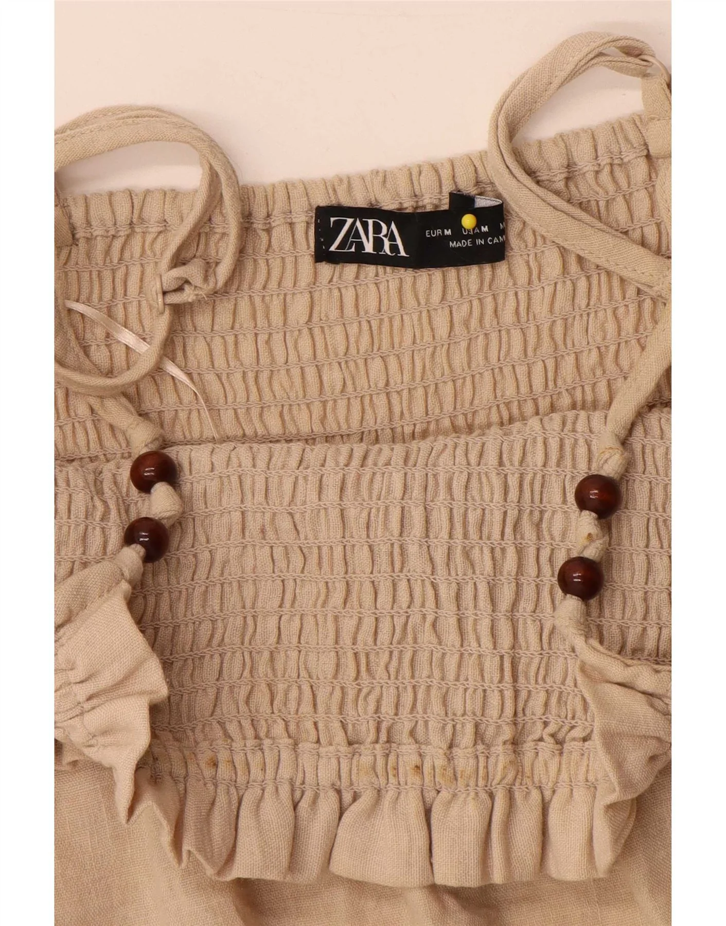 Zara Womens Sleeveless A-Line Dress UK 12 Medium Beige - Image 4