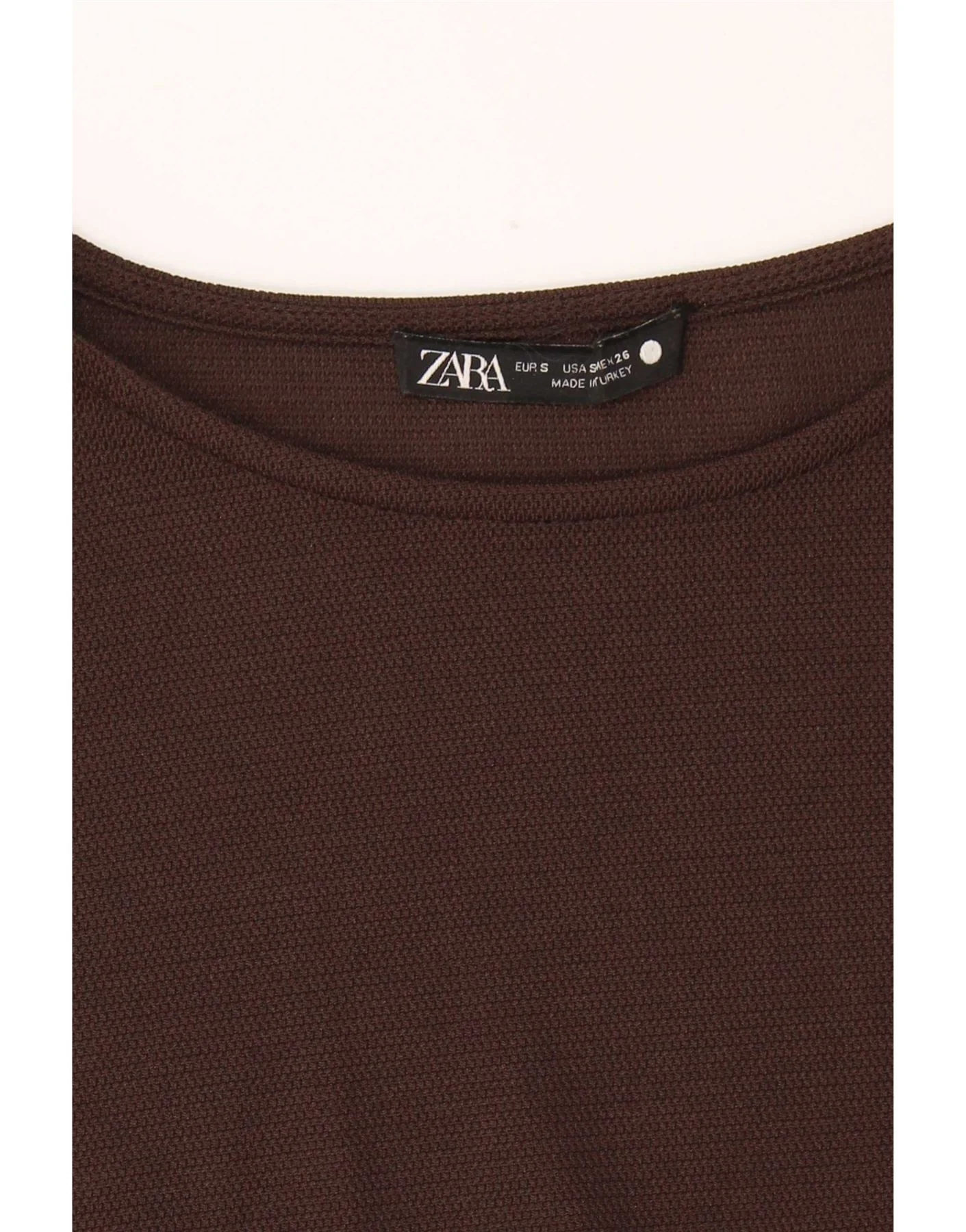 Zara Womens Sleeveless Basic Dress UK 10 Small Brown - Image 3
