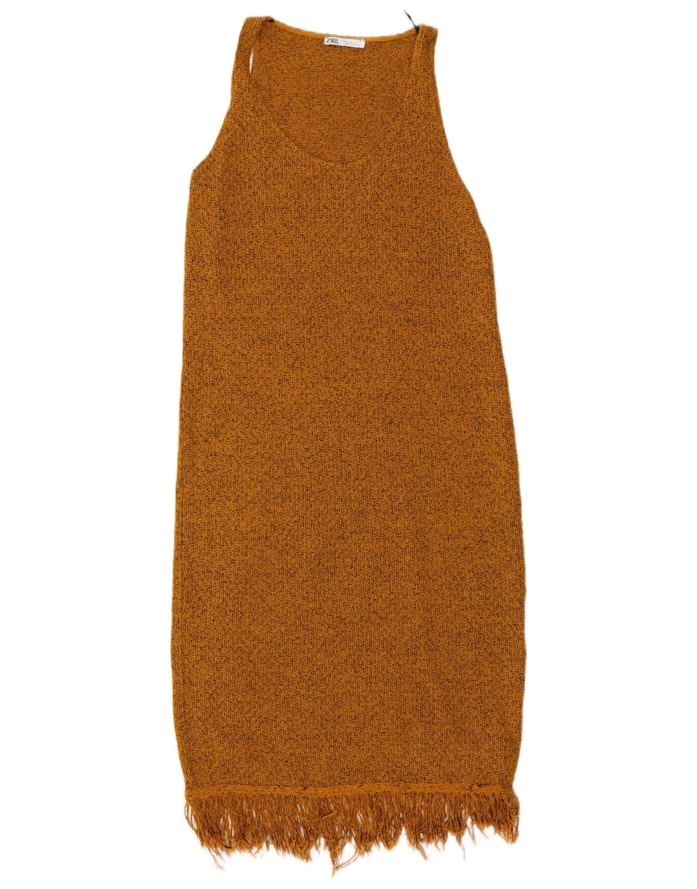 Zara Womens Sleeveless Jumper Dress UK 10 Small Brown Flecked