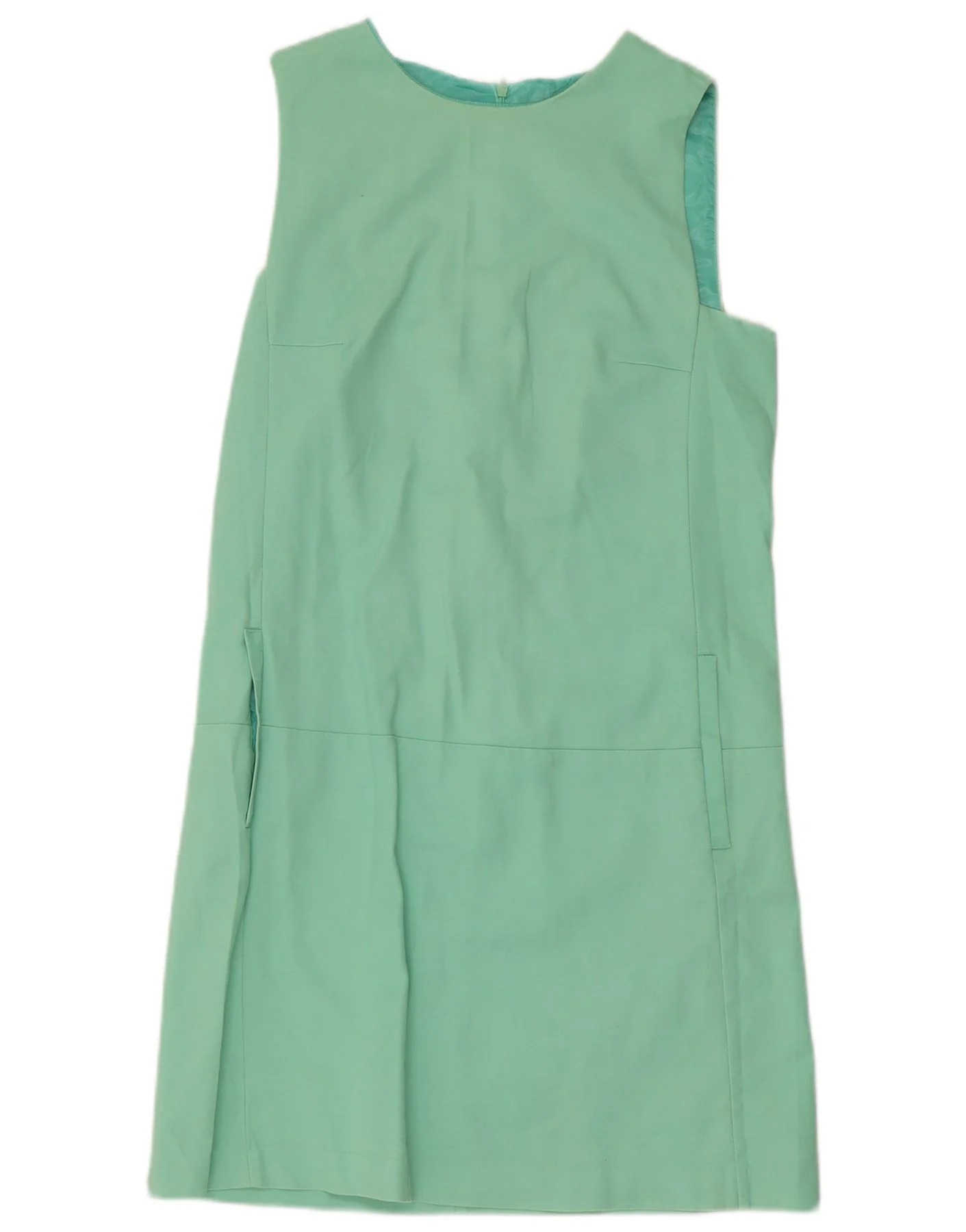 Zara Womens Sleeveless Shift Dress UK 10 Small Green