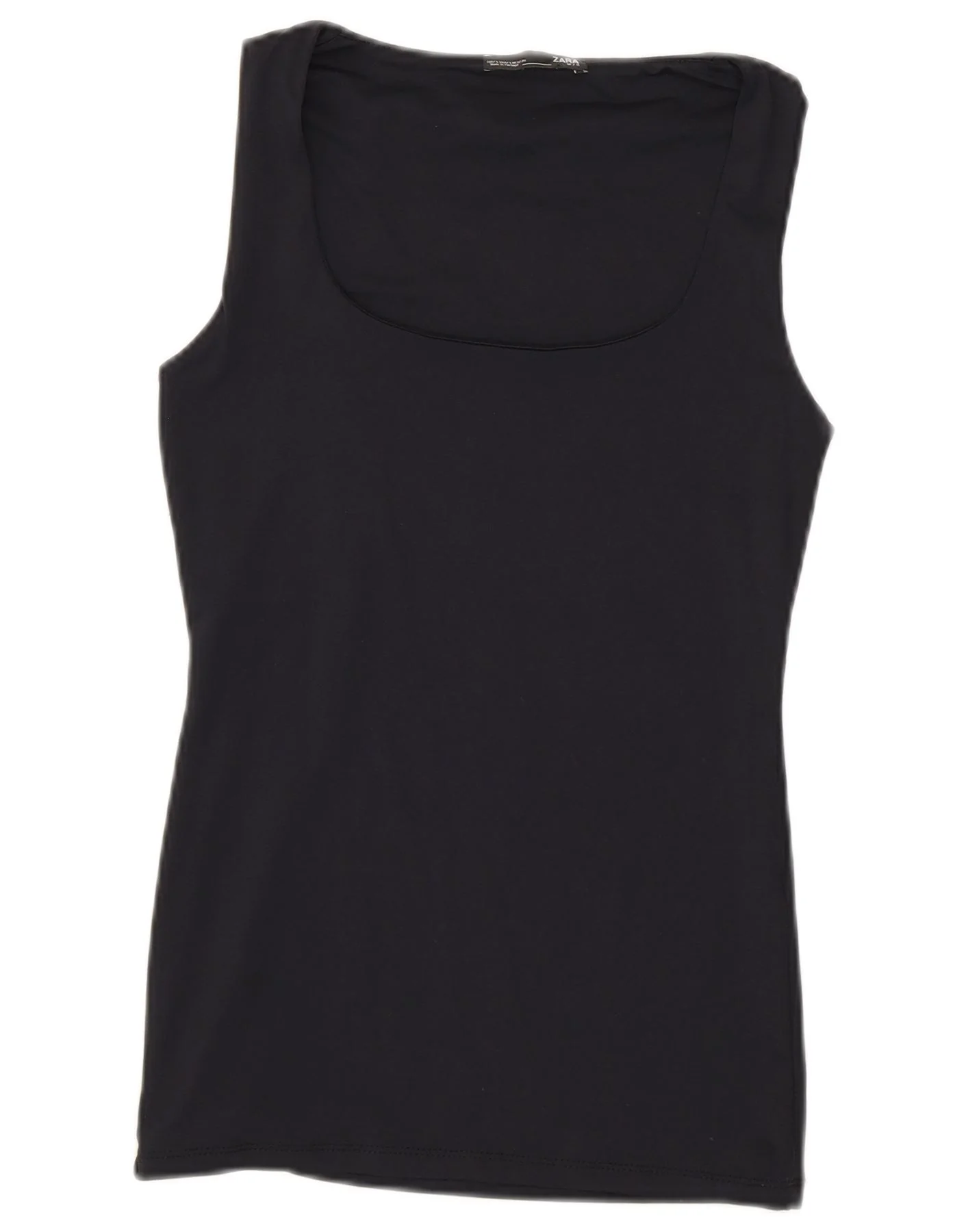 Zara Womens Sleeveless Vest Top UK 8 Small Navy Blue