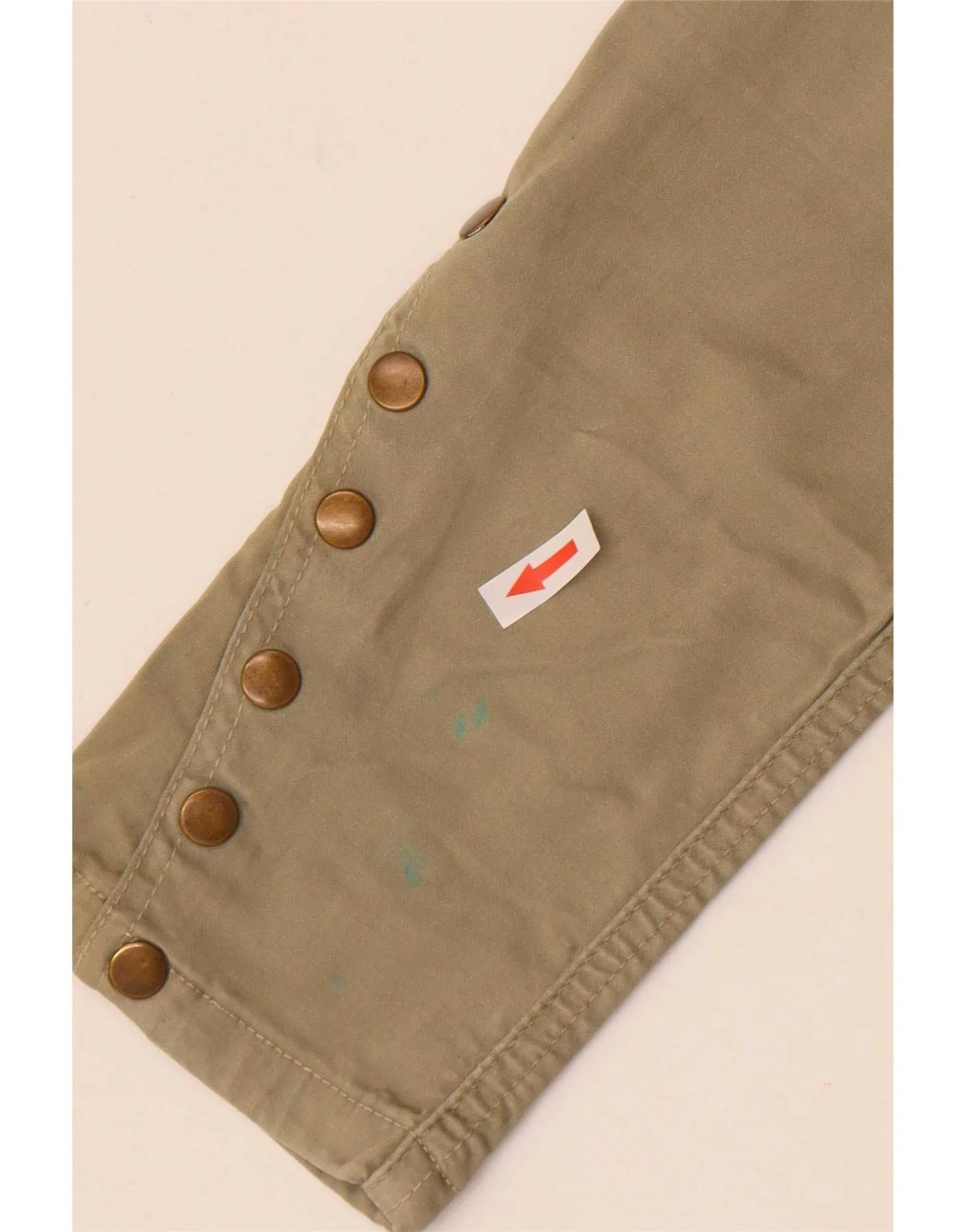 Zara Womens Slim Cargo Trousers EU 34 2XS W24 L28 Khaki Cotton - Image 3