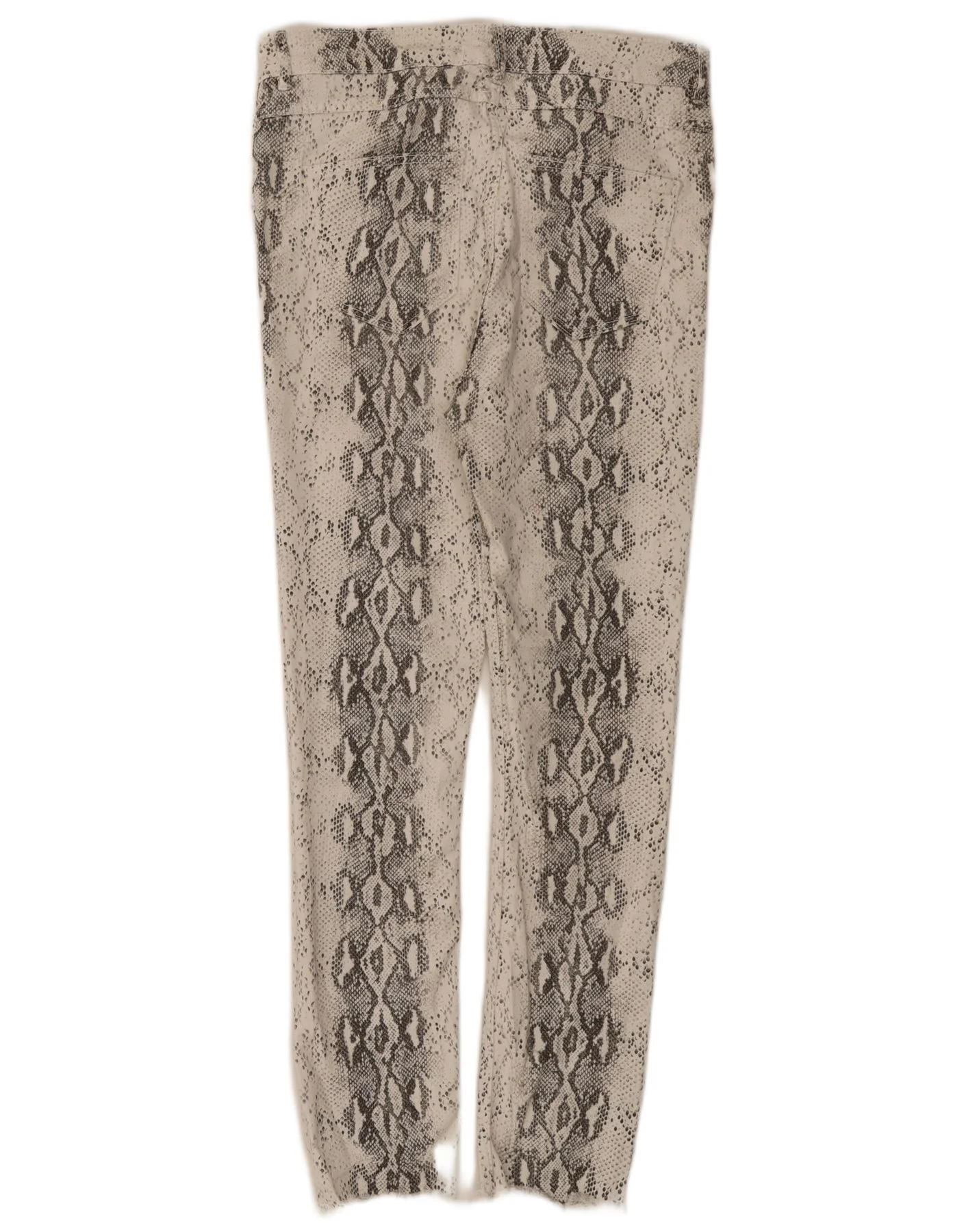 Zara Womens Slim Casual Trousers EU 42 Large W32 L26 White Animal Print - Image 2