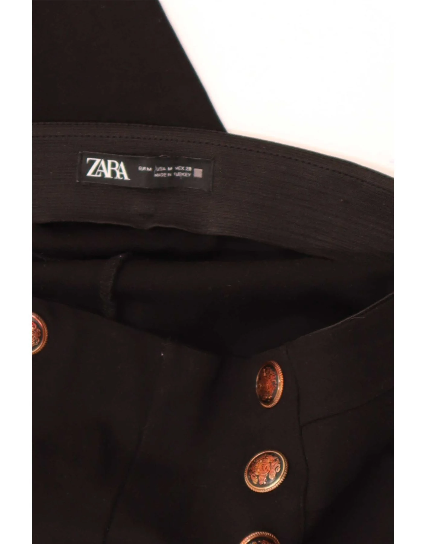 Zara Womens Slim Casual Trousers Medium W28 L25 Black - Image 3