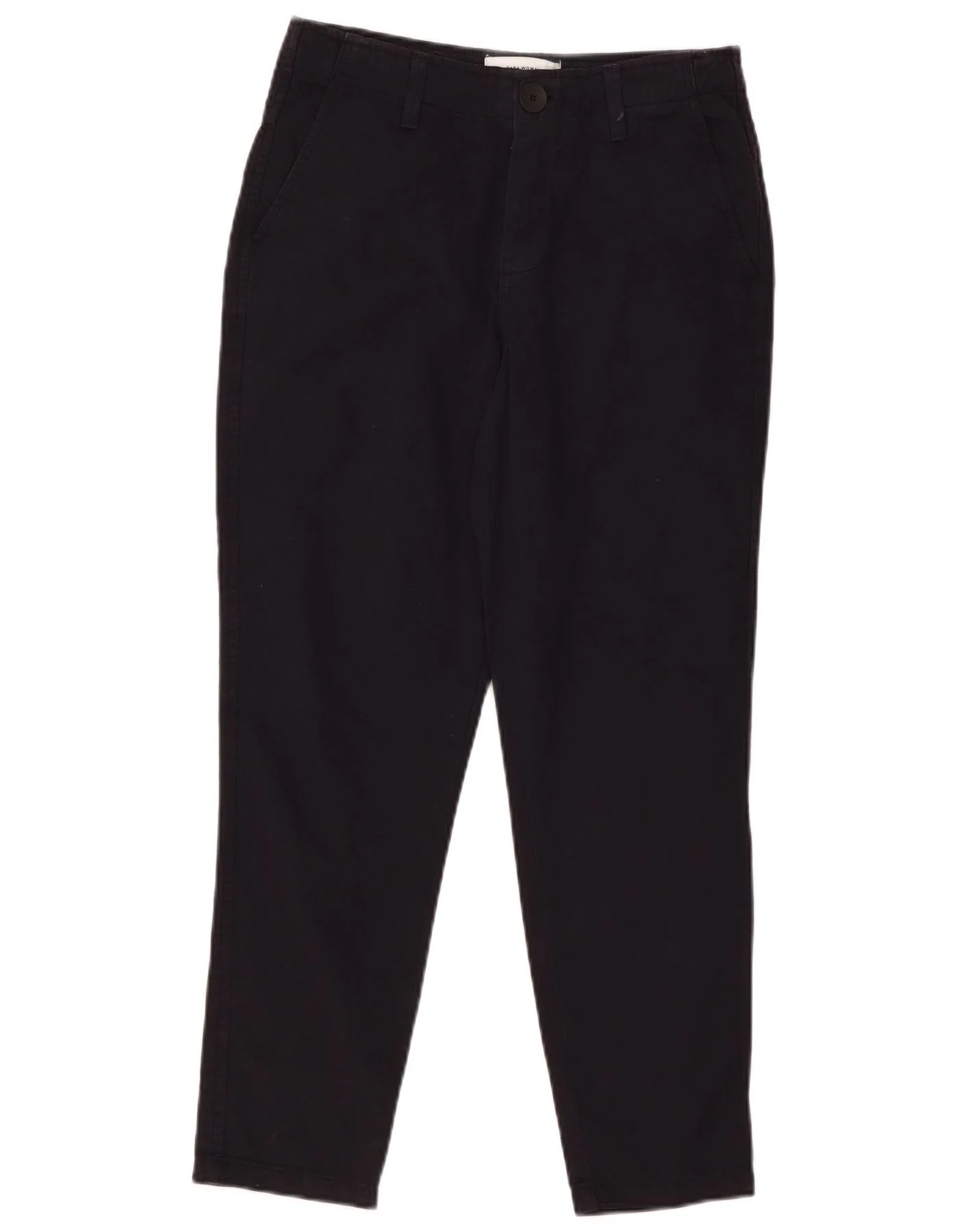 Zara Womens Slim Chino Trousers EU 36 Small W26 L27 Navy Blue Cotton