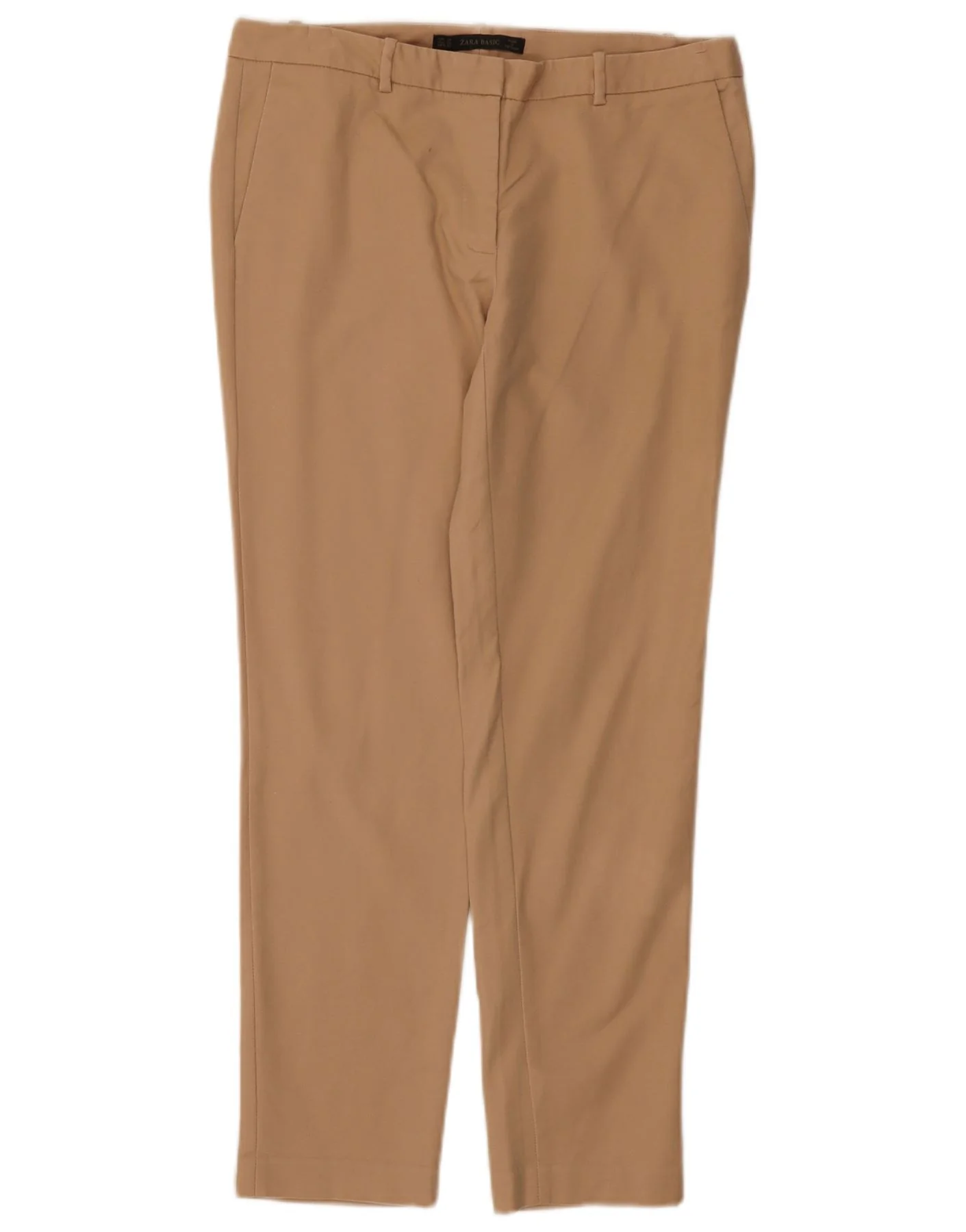 Zara Womens Slim Chino Trousers EU 38 Small W28 L26 Beige Cotton