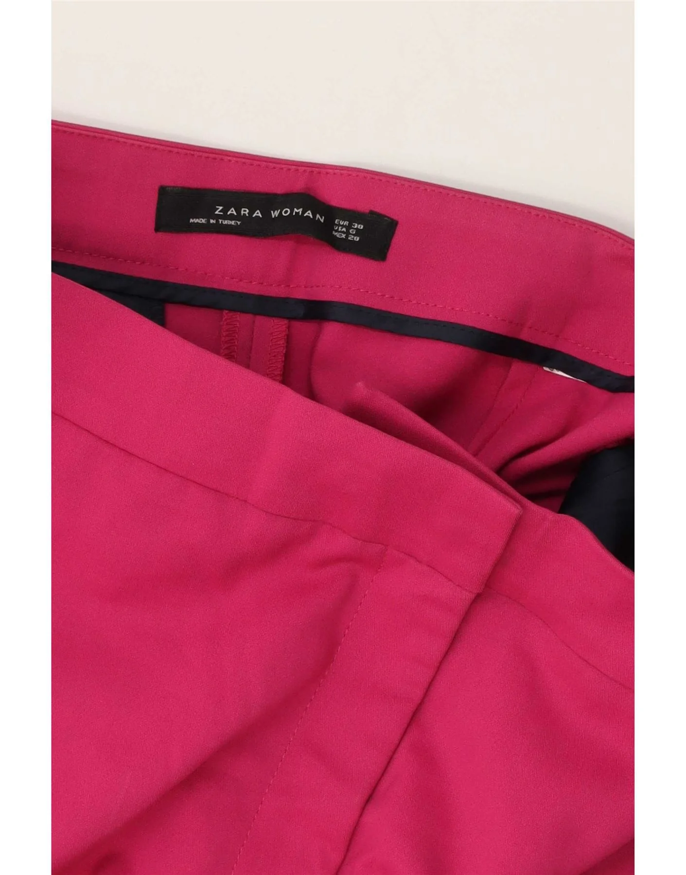 Zara Womens Slim Chino Trousers EU 38 Small W28 L28 Pink - Image 3