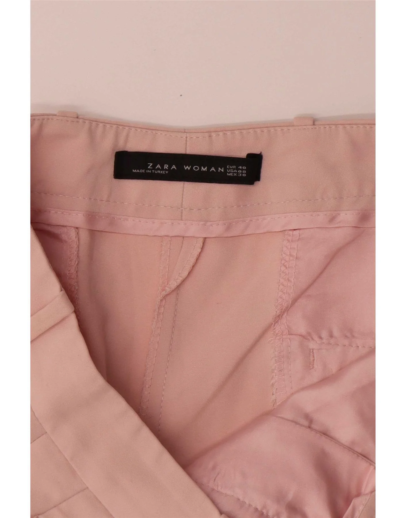 Zara Womens Slim Chino Trousers EU 40 Medium W30 L28 Pink Cotton - Image 3