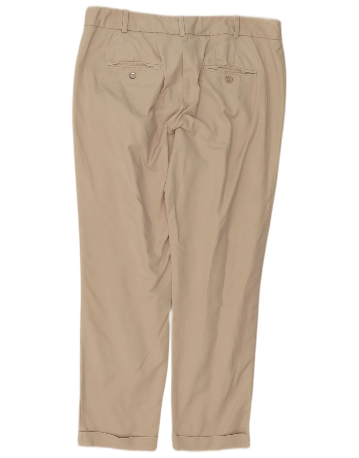 Zara Womens Slim Chino Trousers EU 42 Large W32 L27 Beige Cotton - Image 2