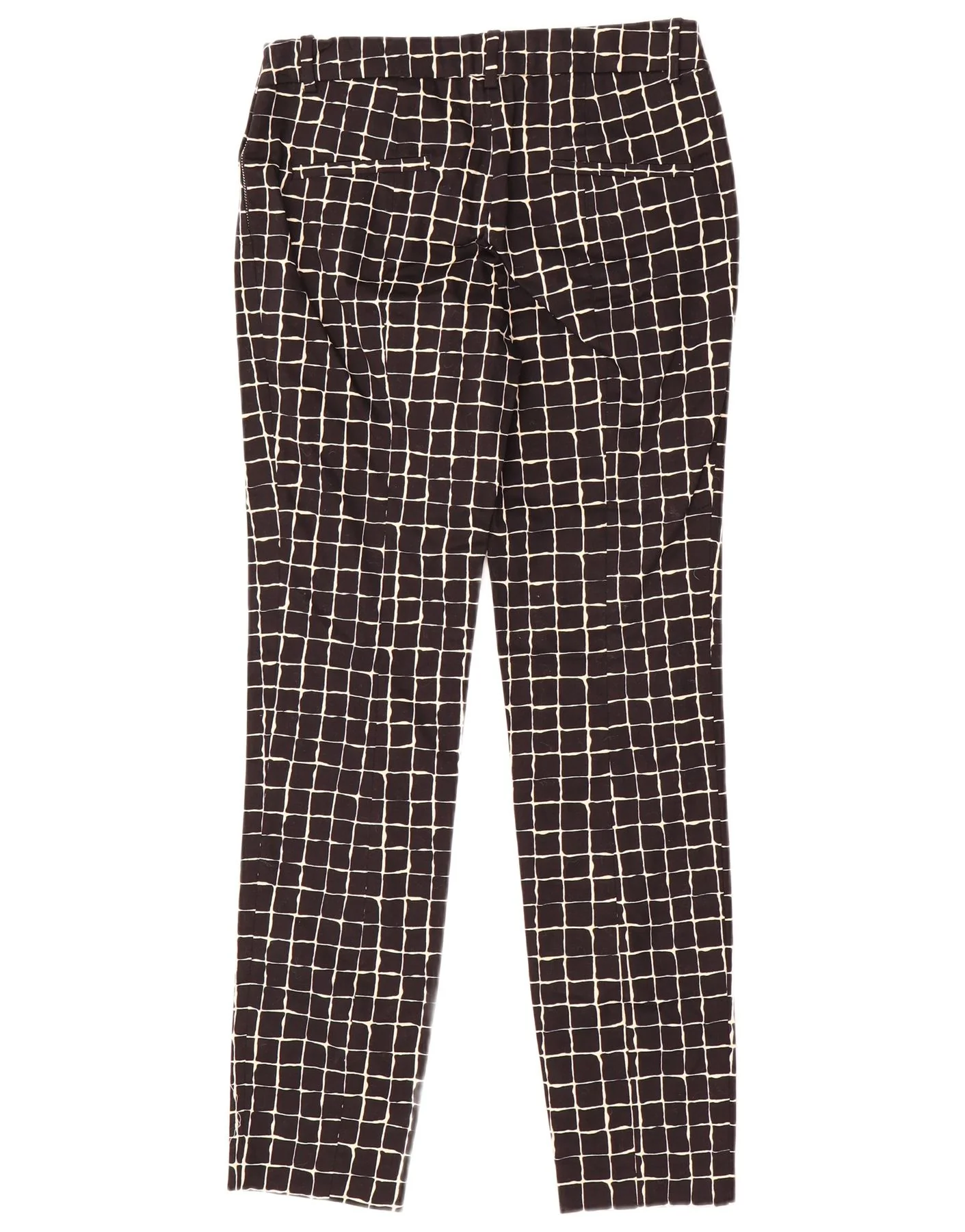 Zara Womens Slim Chino Trousers Small W26 L29 Black Check Cotton - Image 2