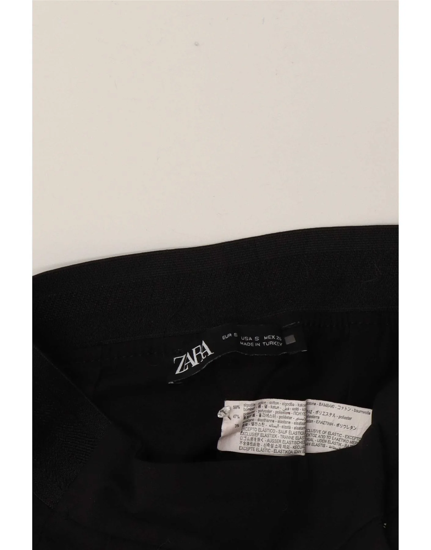 Zara Womens Slim Fit Capri Trousers Small W26 L22 Black Cotton - Image 3