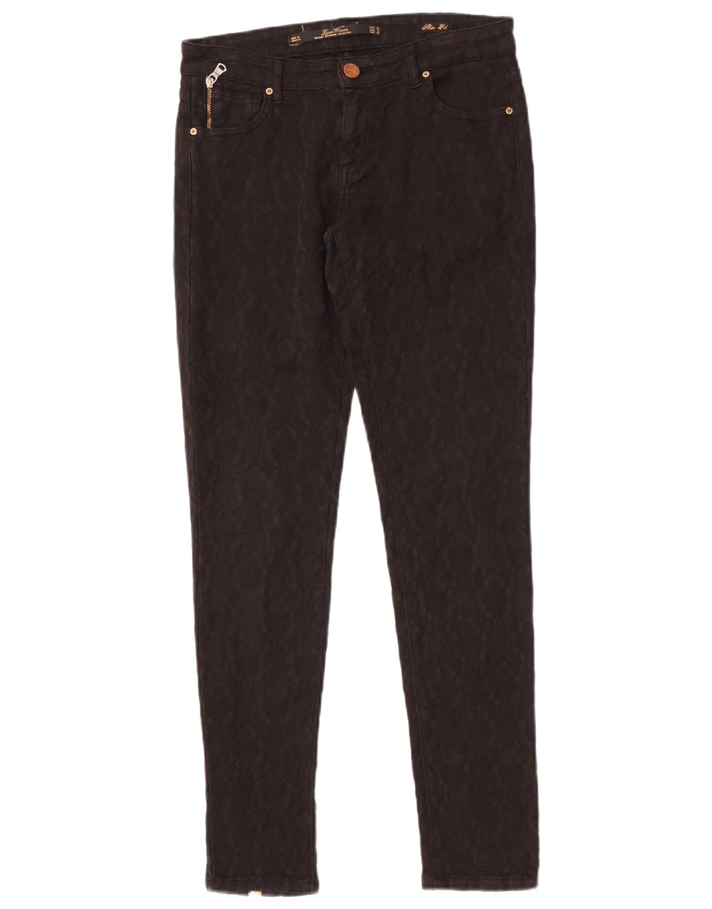 Zara Womens Slim Fit Casual Trousers EU 36 XS W26 L29 Black