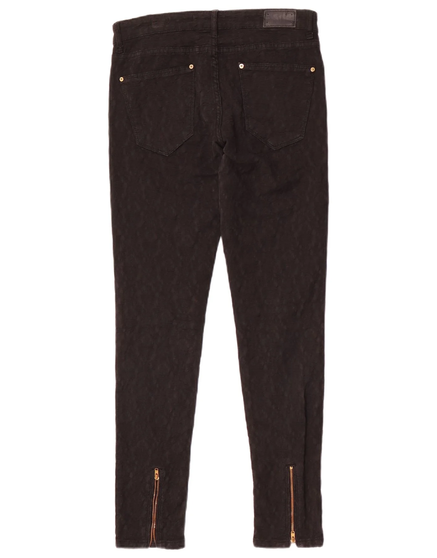 Zara Womens Slim Fit Casual Trousers EU 36 XS W26 L29 Black - Image 2