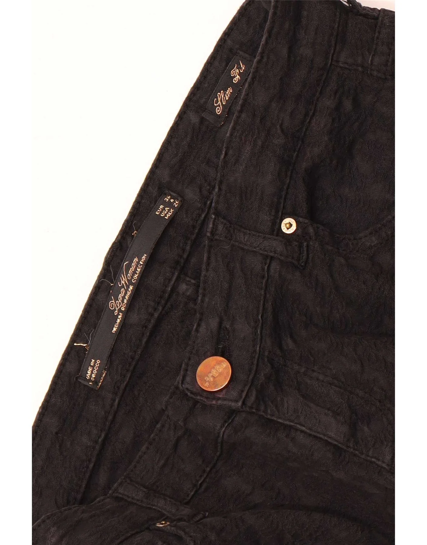 Zara Womens Slim Fit Casual Trousers EU 36 XS W26 L29 Black - Image 3