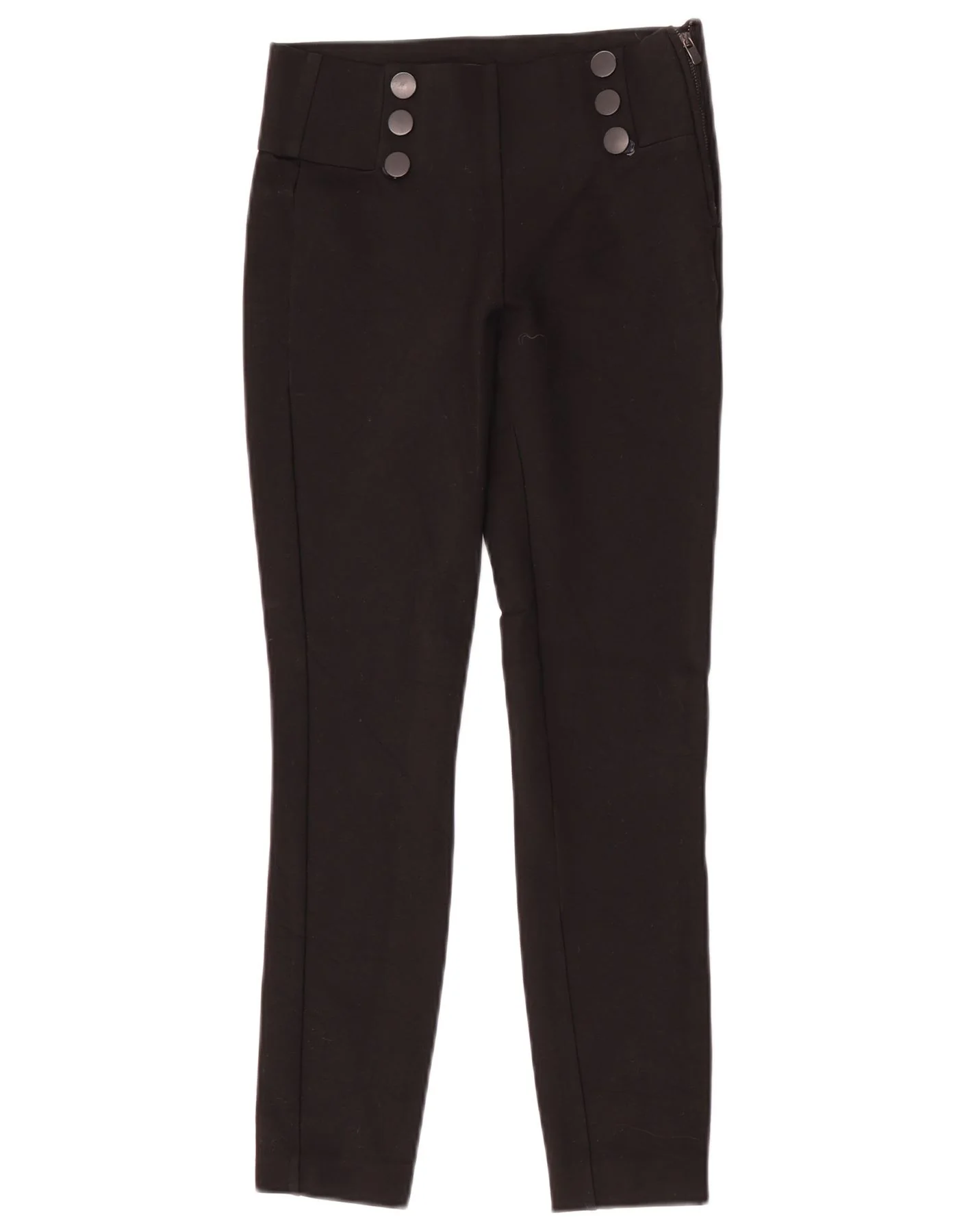Zara Womens Slim Fit Casual Trousers XS W24 L26 Black