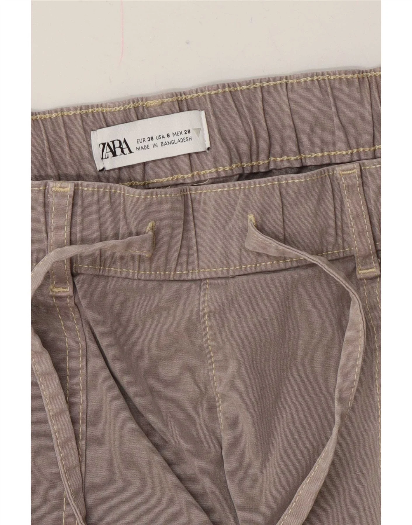 Zara Womens Straight Cargo Trousers EU 38 Small W28 L28 Grey - Image 4