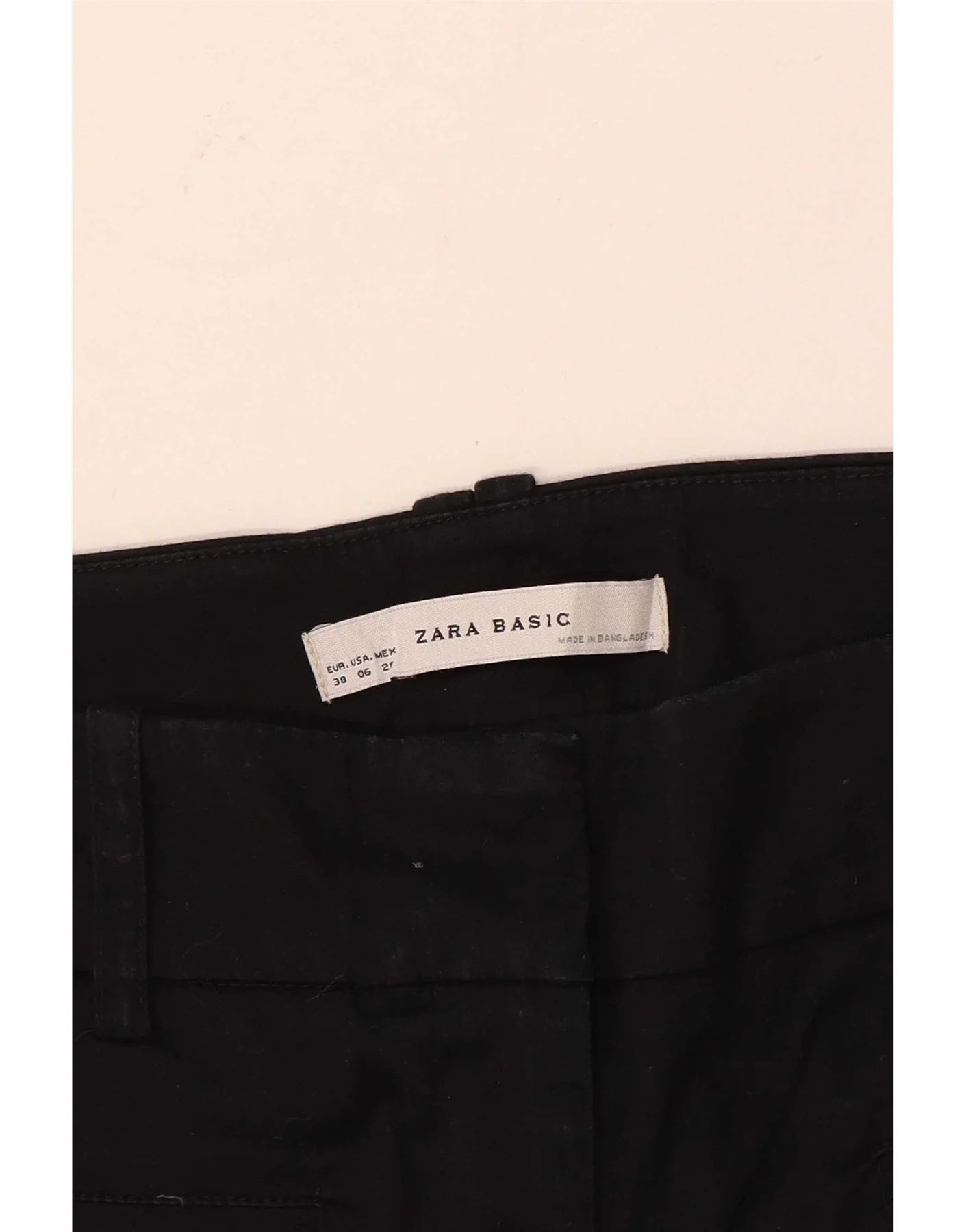 Zara Womens Straight Casual Trousers EU 38 Small W28 L26 Black - Image 3