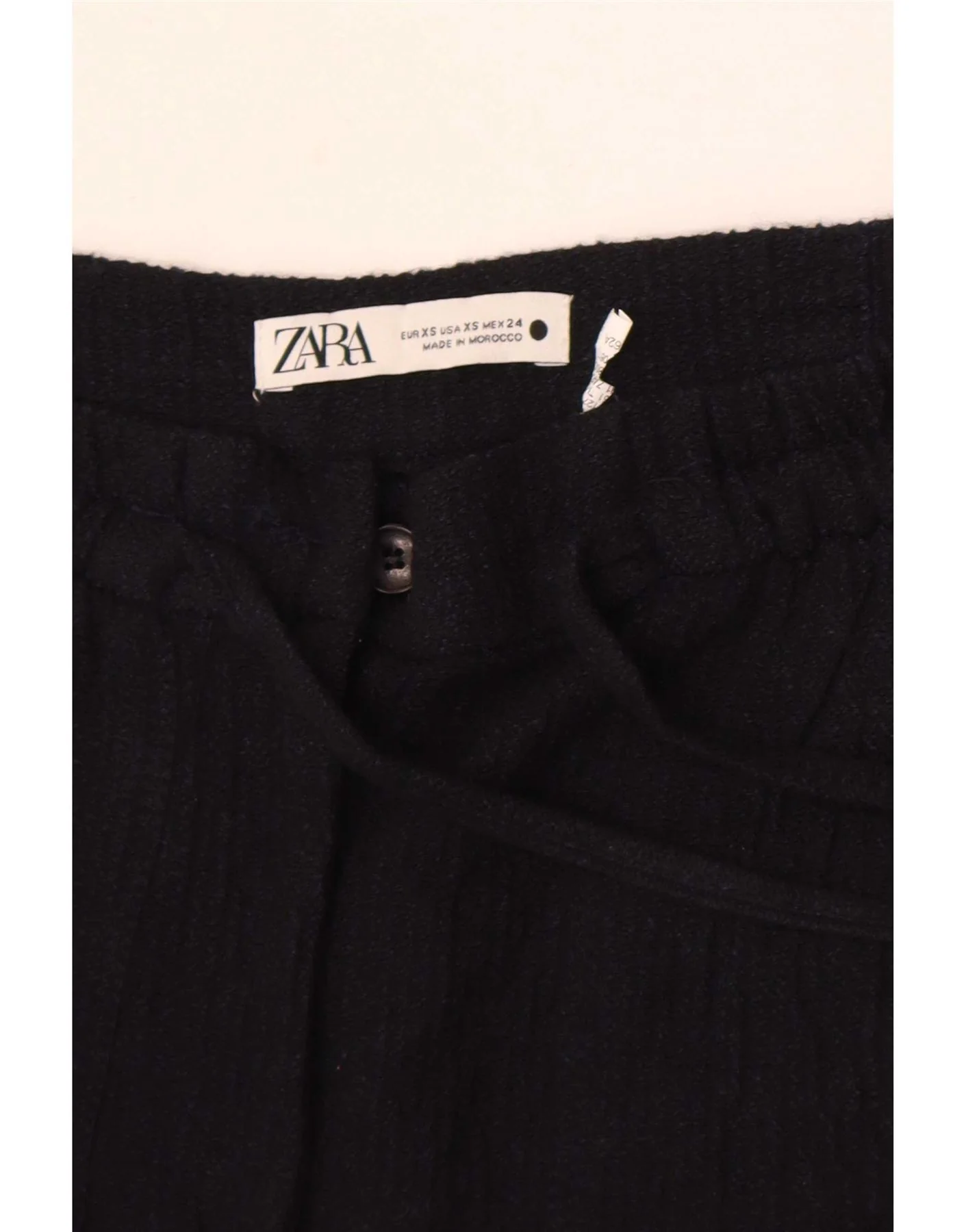 Zara Womens Straight Casual Trousers XS W24 L28 Black - Image 3