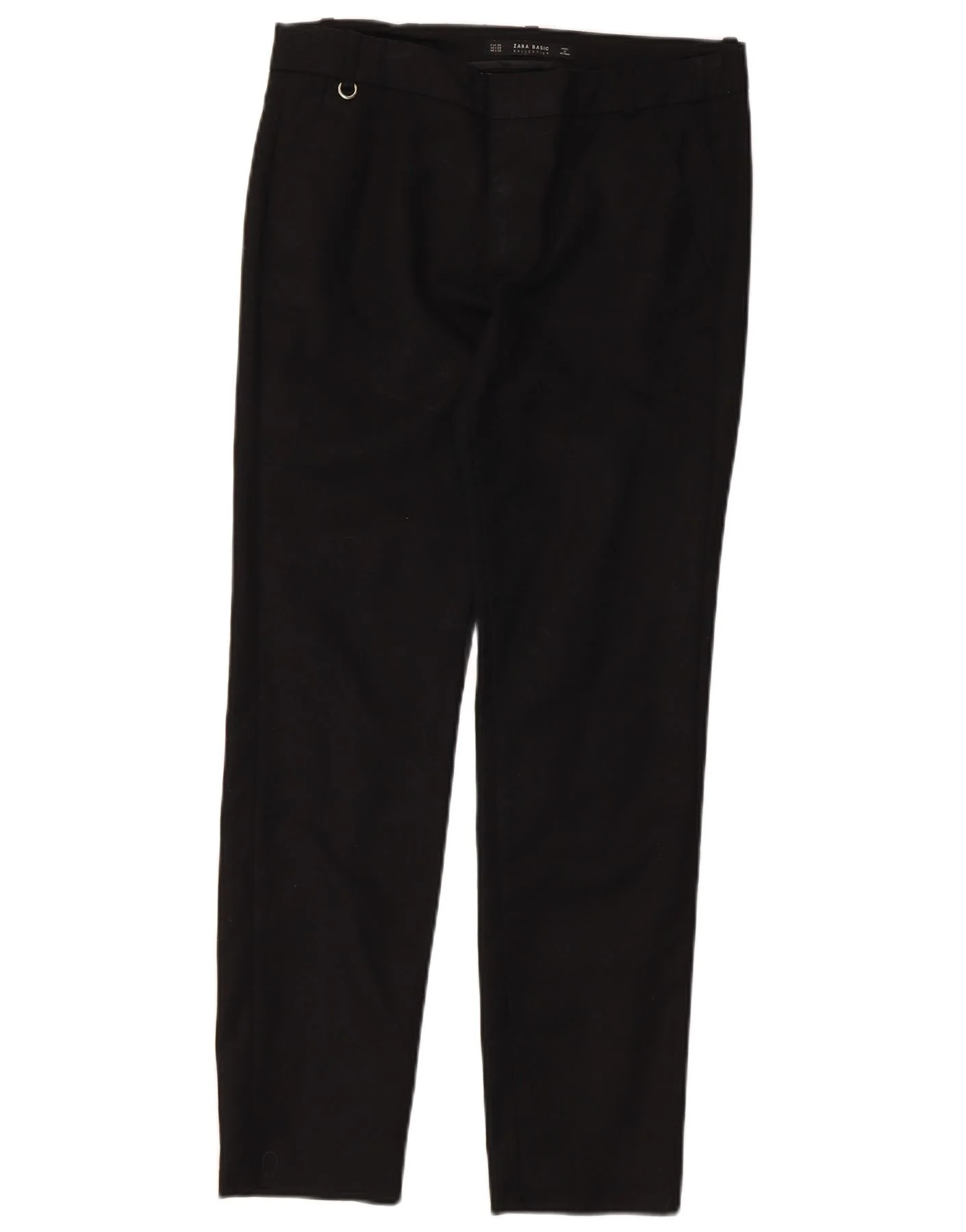 Zara Womens Straight Chino Trousers EU 36 XS W26 L27 Black