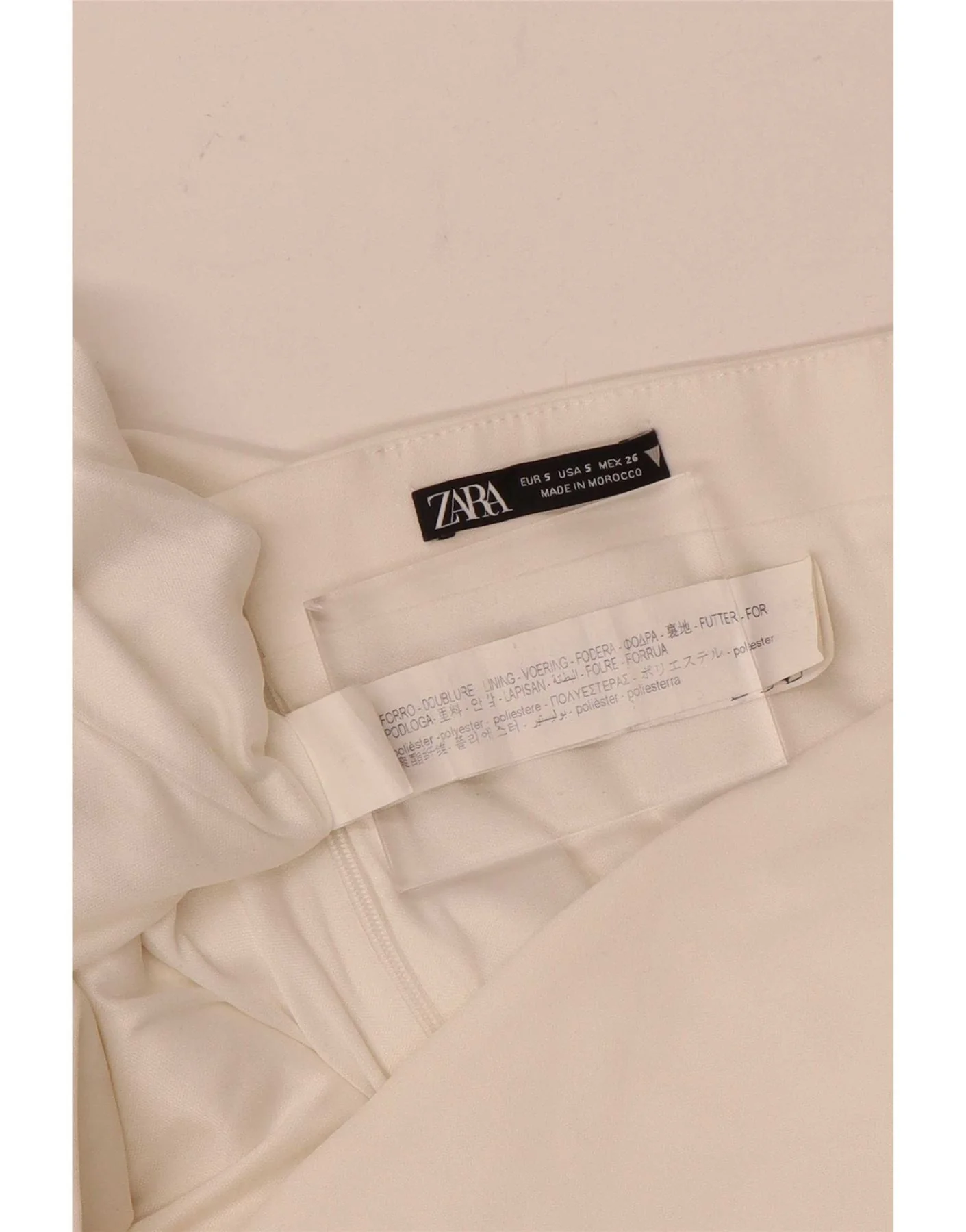 Zara Womens Strapless Dress UK 8 Small White Polyester - Image 4
