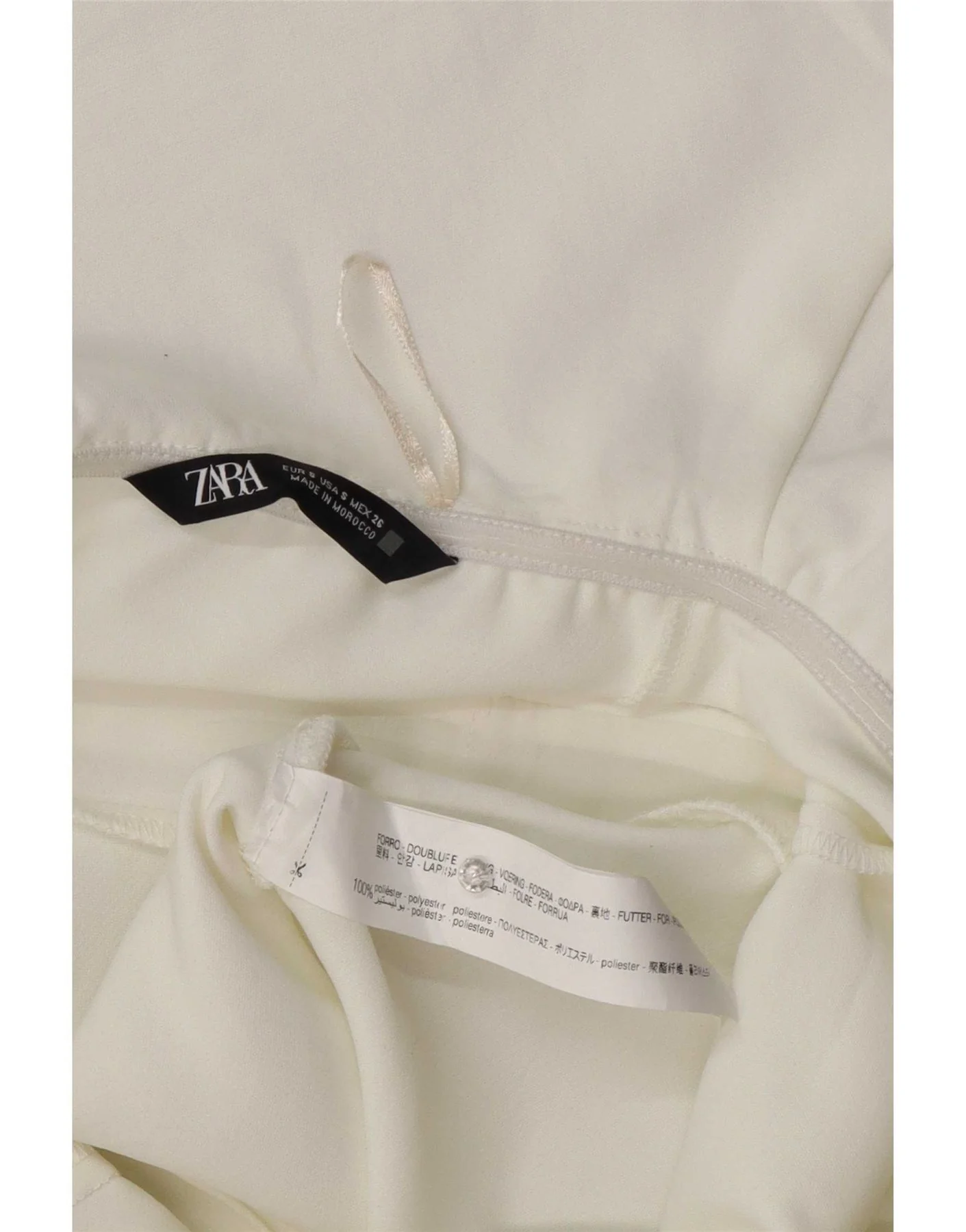 Zara Womens Strapless Jumpsuit UK 8 Small White Polyester - Image 4