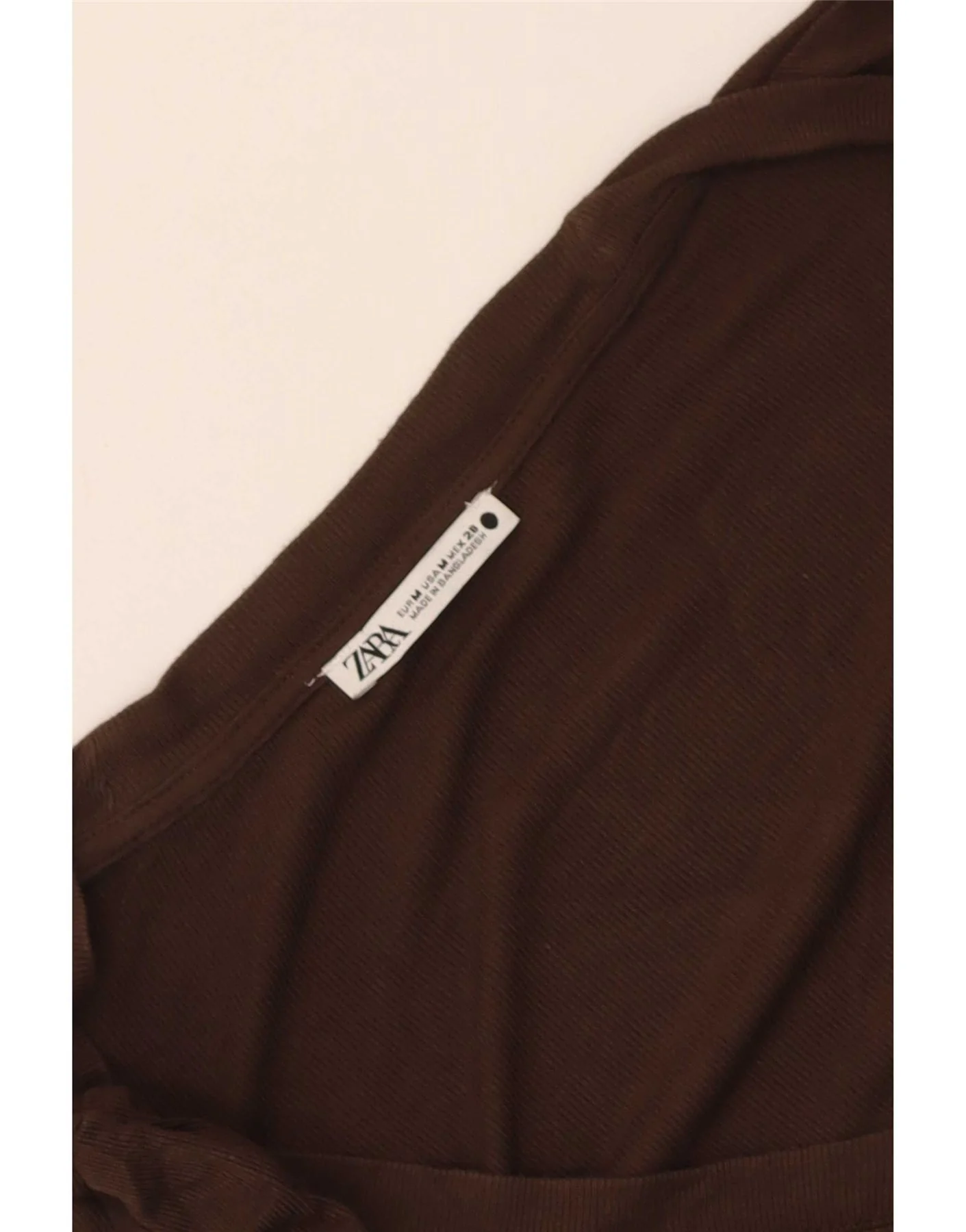 Zara Womens T-Shirt Top UK 12 Medium Brown - Image 4