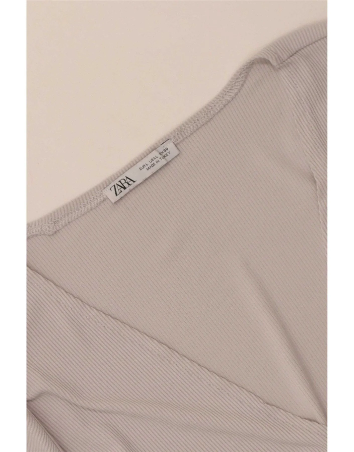 Zara Womens T-Shirt Top UK 14 Large Grey - Image 3