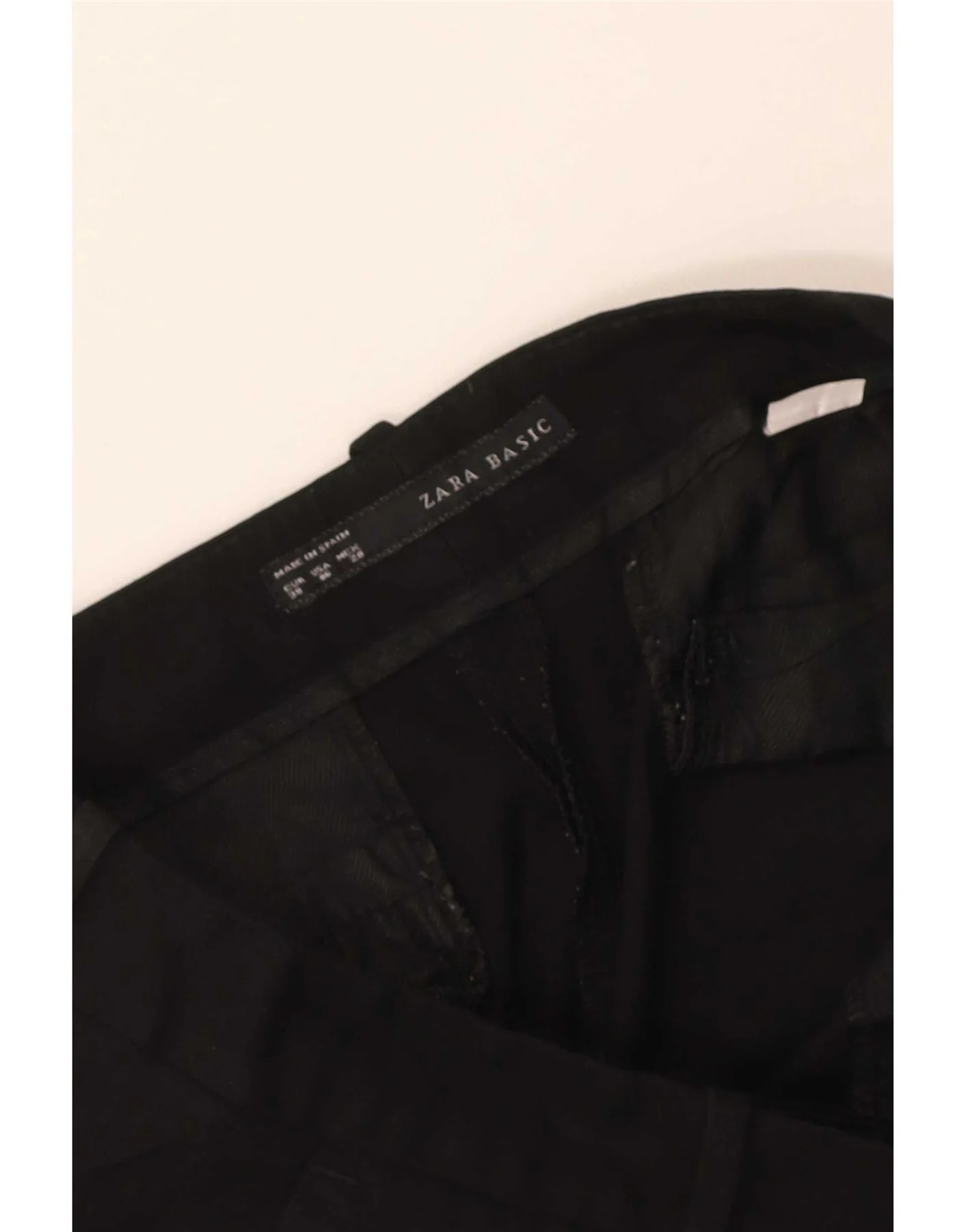 Zara Womens Tapered Cropped Trousers EU 38 Small W28 L25 Black - Image 3