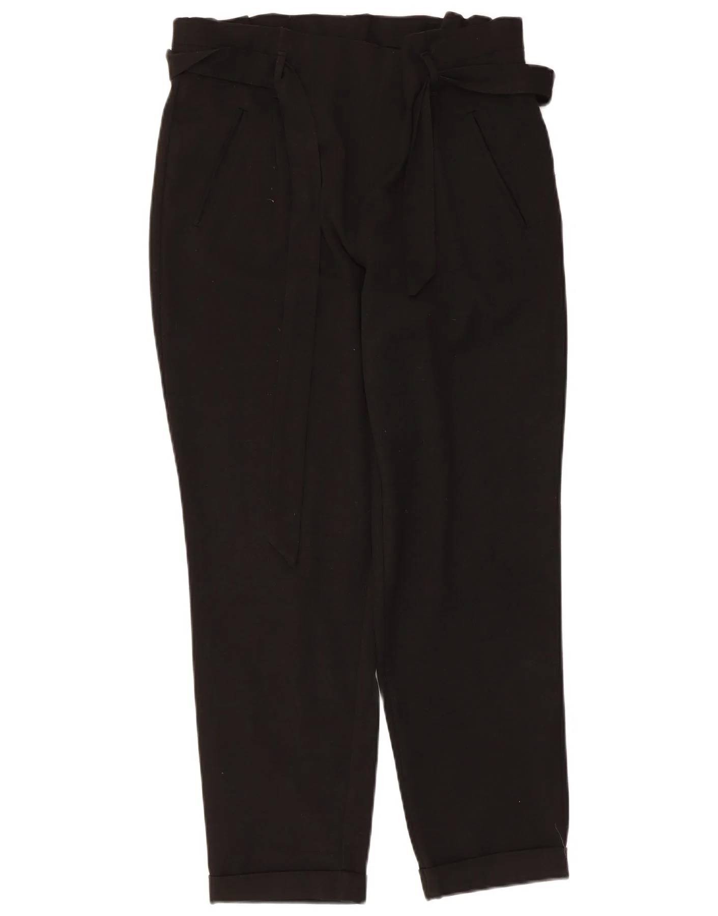 Zara Womens Tapered Cropped Trousers Medium W28 L25 Black