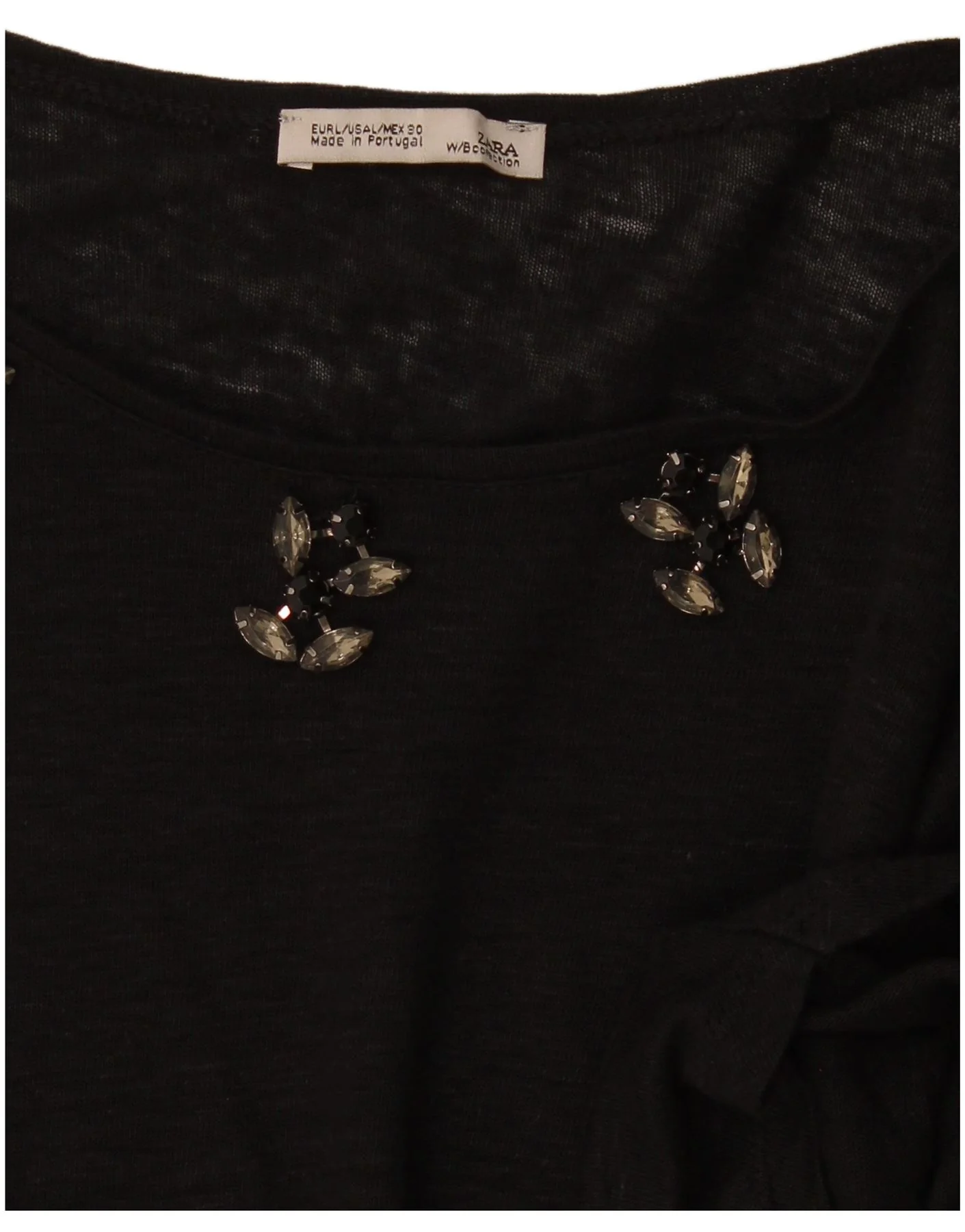 Zara Womens Top Long Sleeve UK 14 Large Black - Image 3