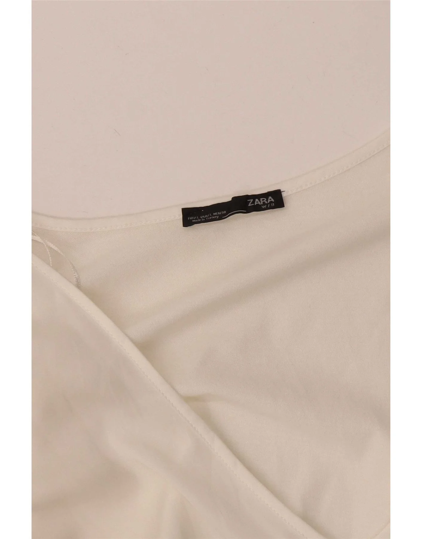 Zara Womens Top Long Sleeve UK 14 Large White - Image 3
