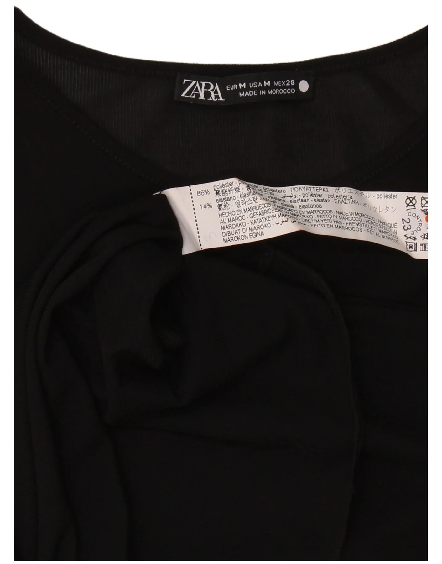 Zara Womens Top Long Sleeve UK 14 Medium Black Polyester - Image 3