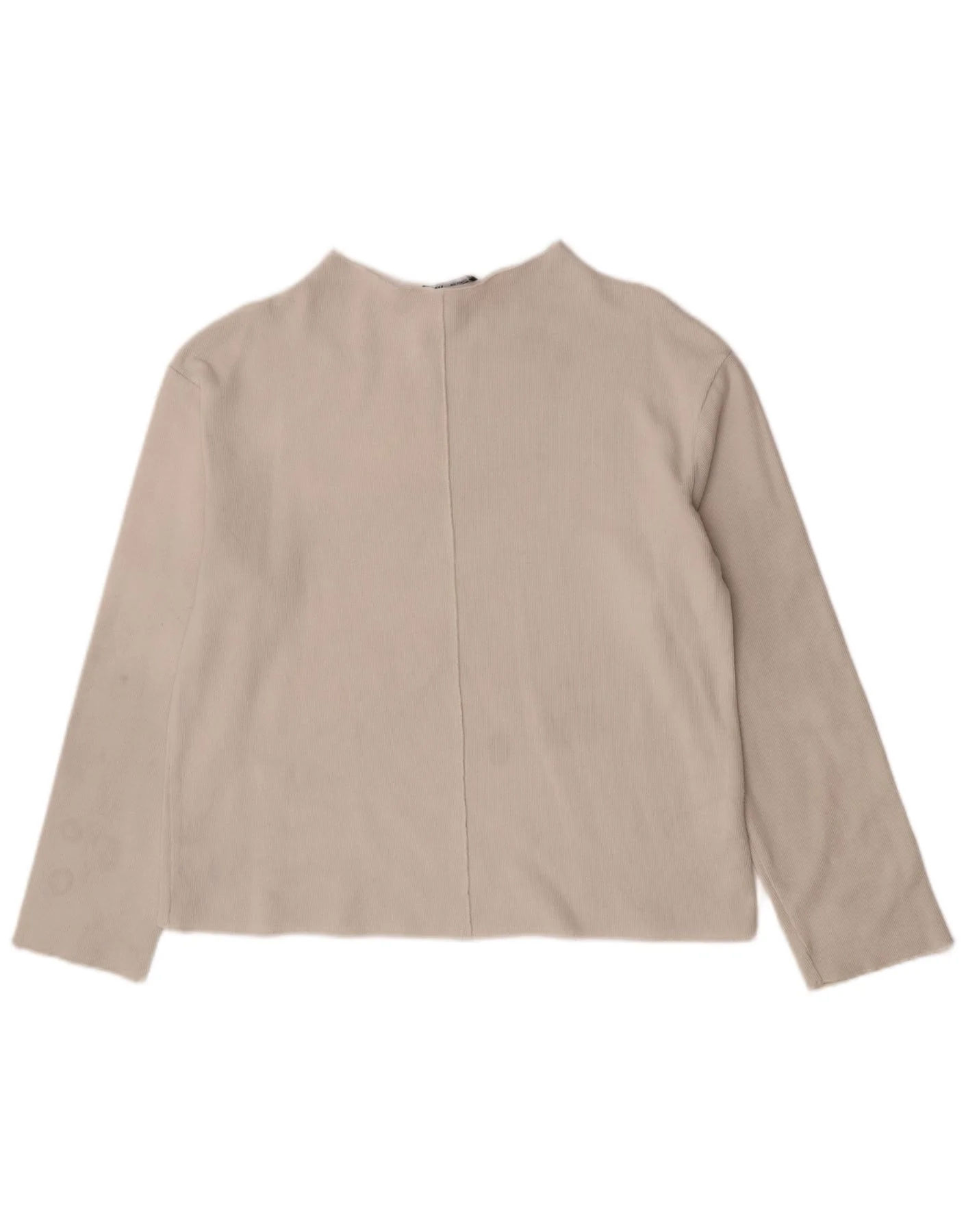 Zara Womens Top Long Sleeve UK 14 Medium White Cotton