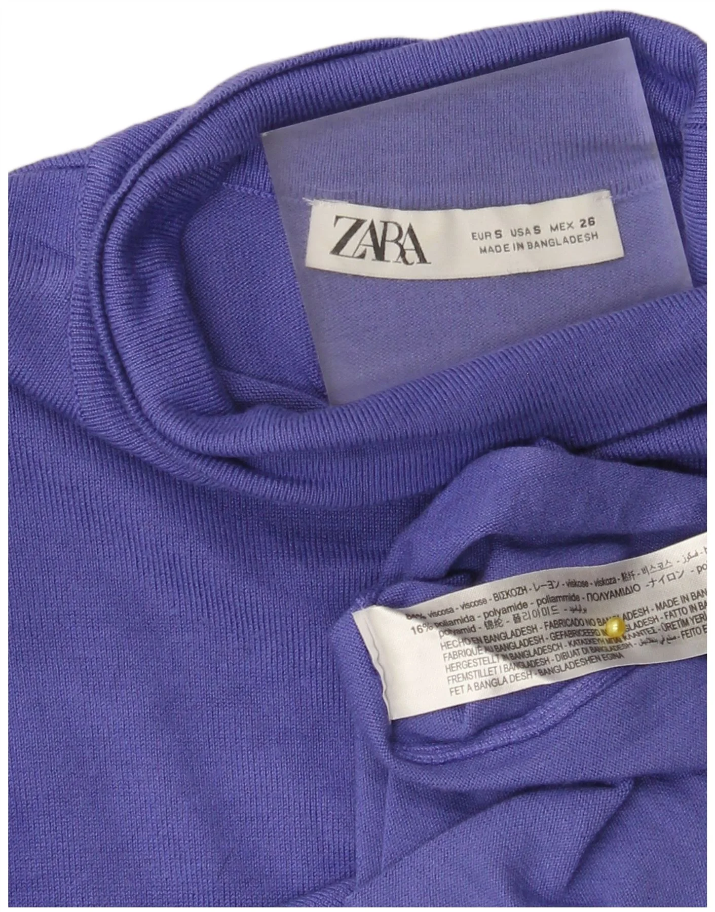 Zara Womens Top Long Sleeve UK 8 Small Purple Viscose - Image 4
