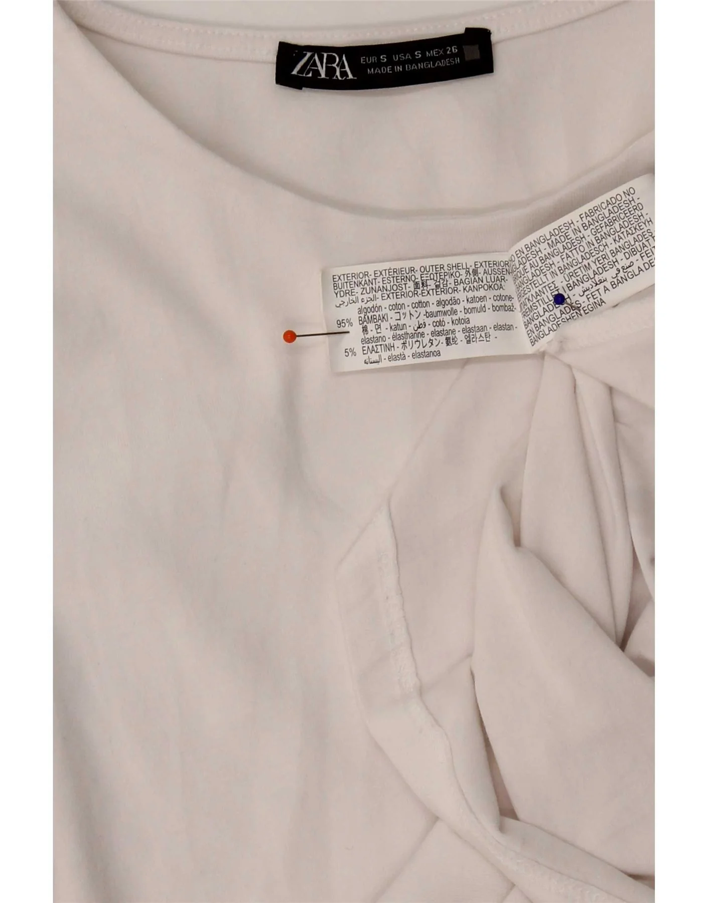 Zara Womens Top Long Sleeve UK 8 Small White Cotton - Image 3