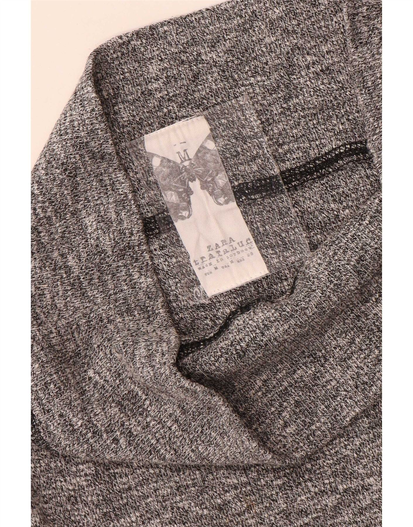 Zara Womens Trafaluc Knit Mini Skirt Medium W28 Grey Flecked - Image 3